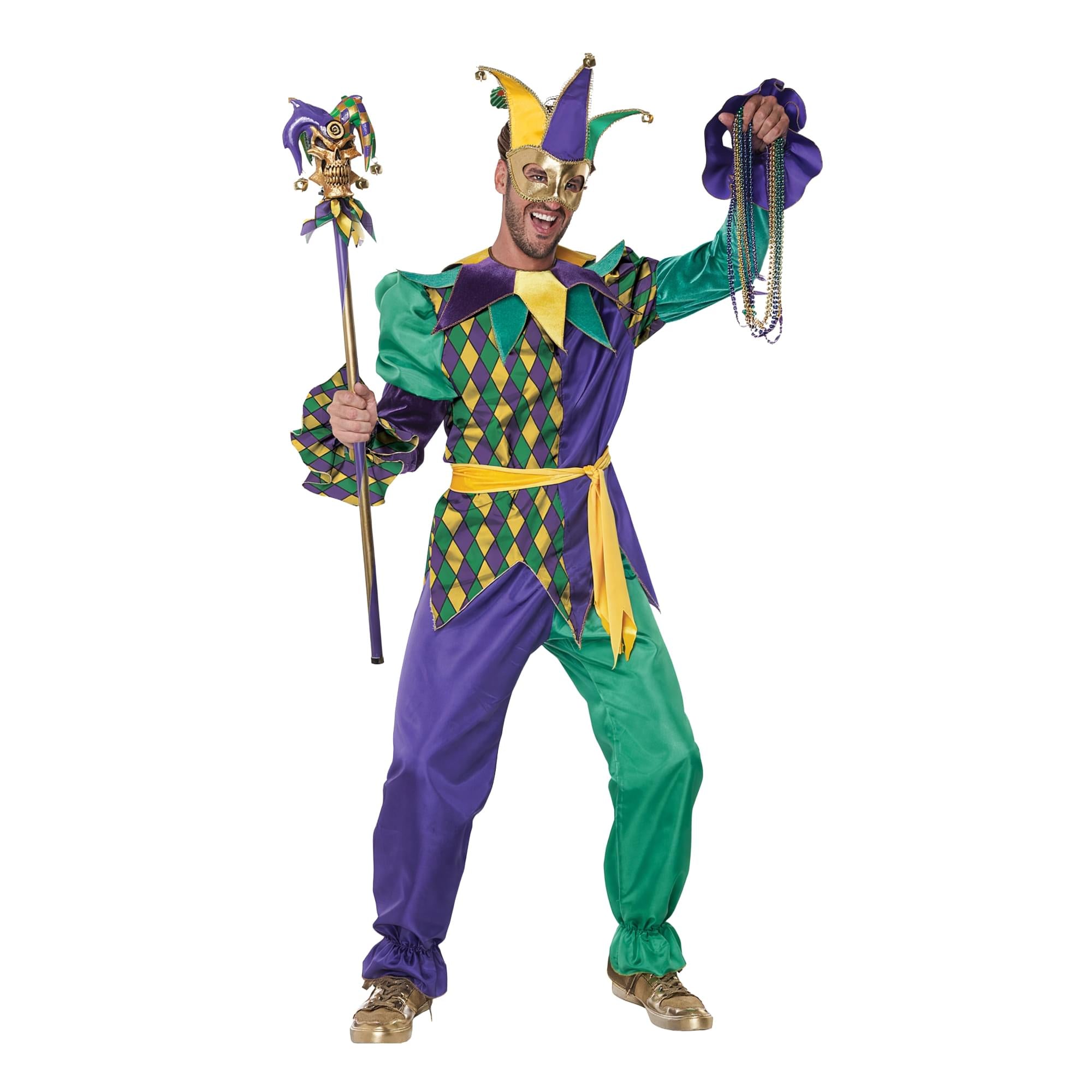 Deluxe Mardi Gras Jester Adult Costume