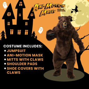 Grizzly Bear Deluxe Adult Ani-Motion Costume Mask
