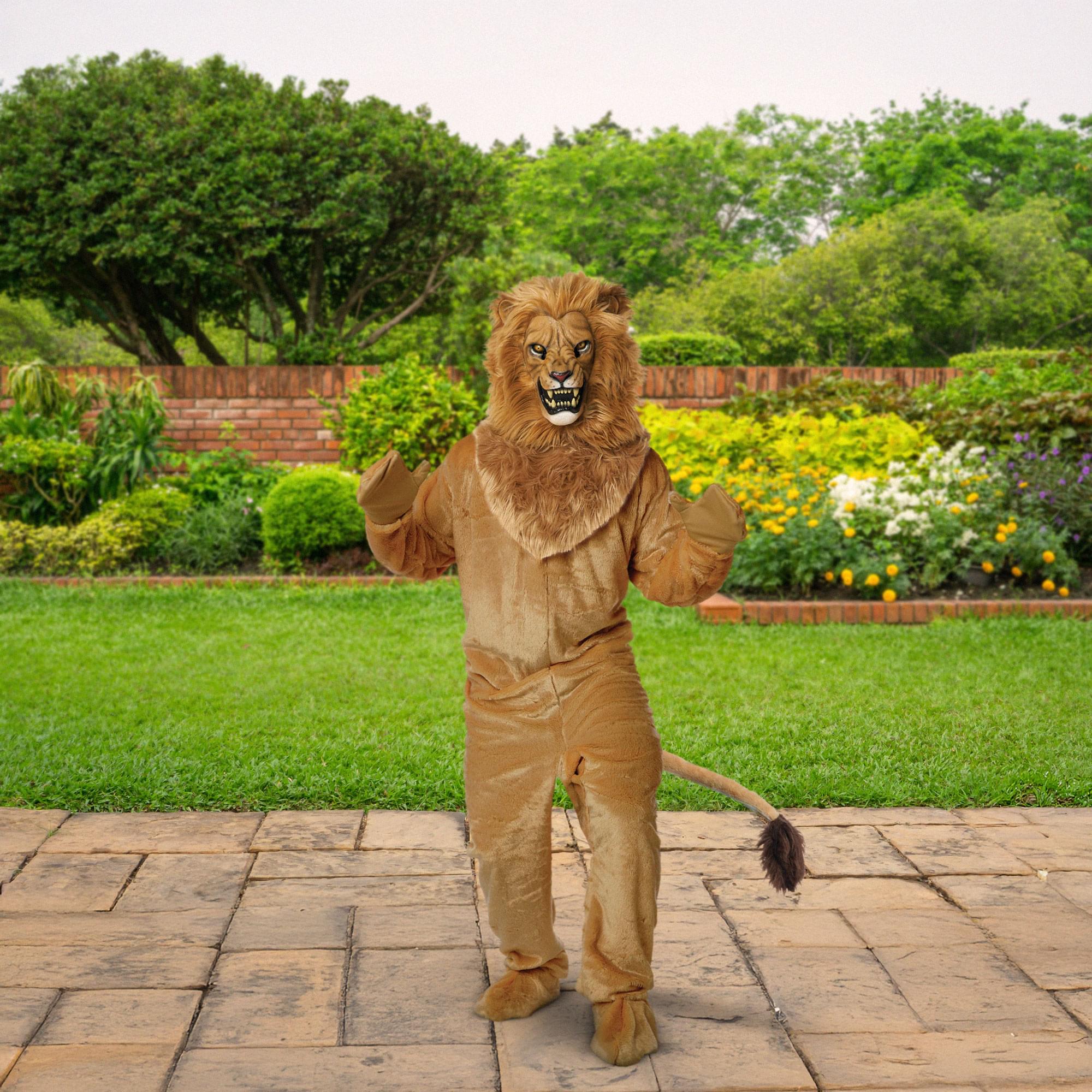 Lion Jumpsuit with Mask Adult Costume