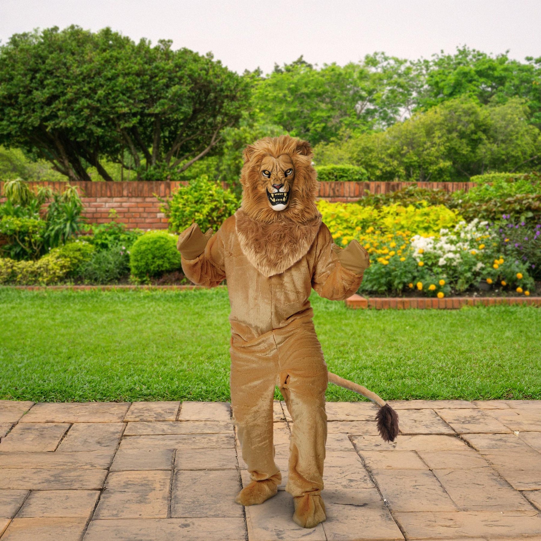 Lion Jumpsuit with Mask Adult Costume