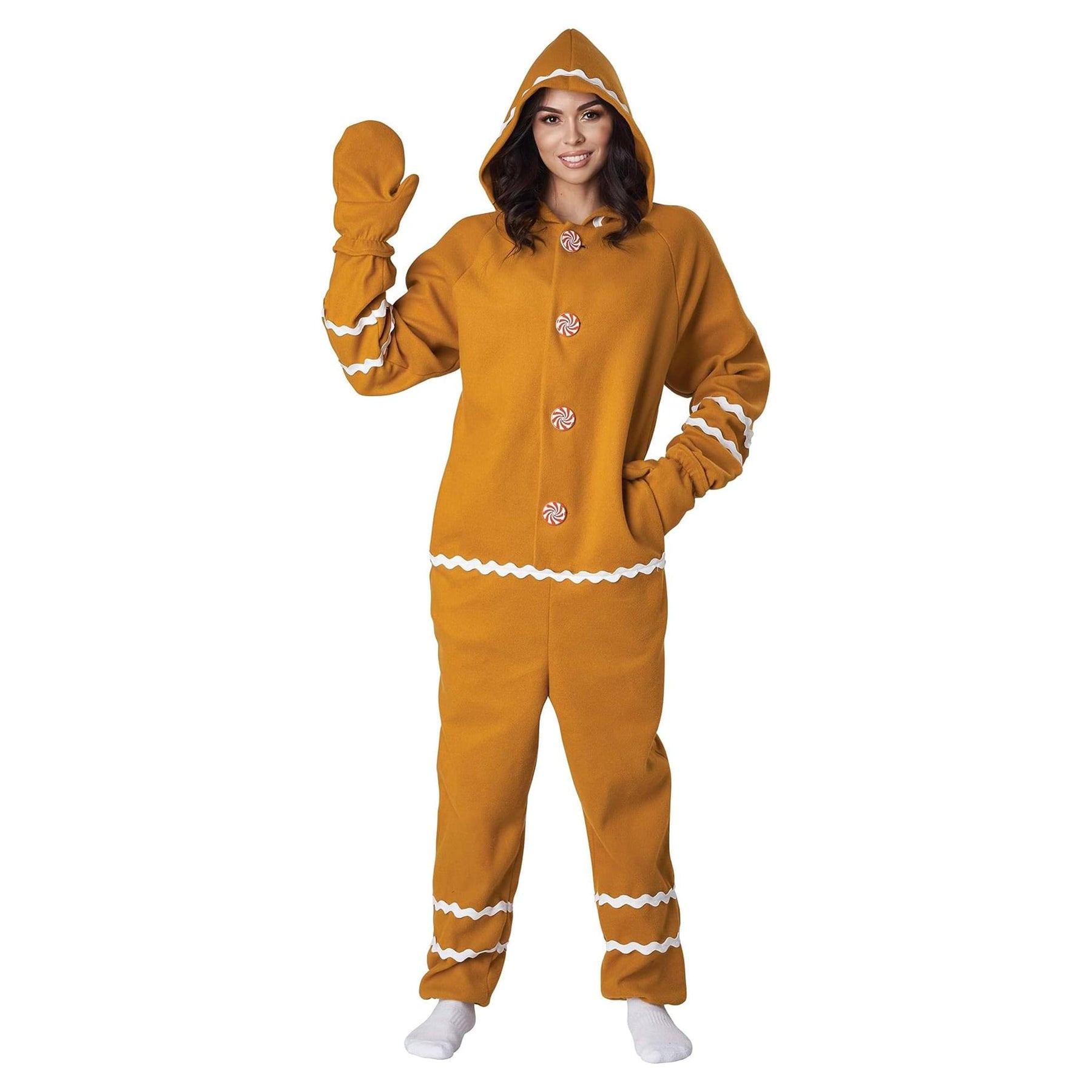 Gingerbread Fleece Jumpsuit / Adult