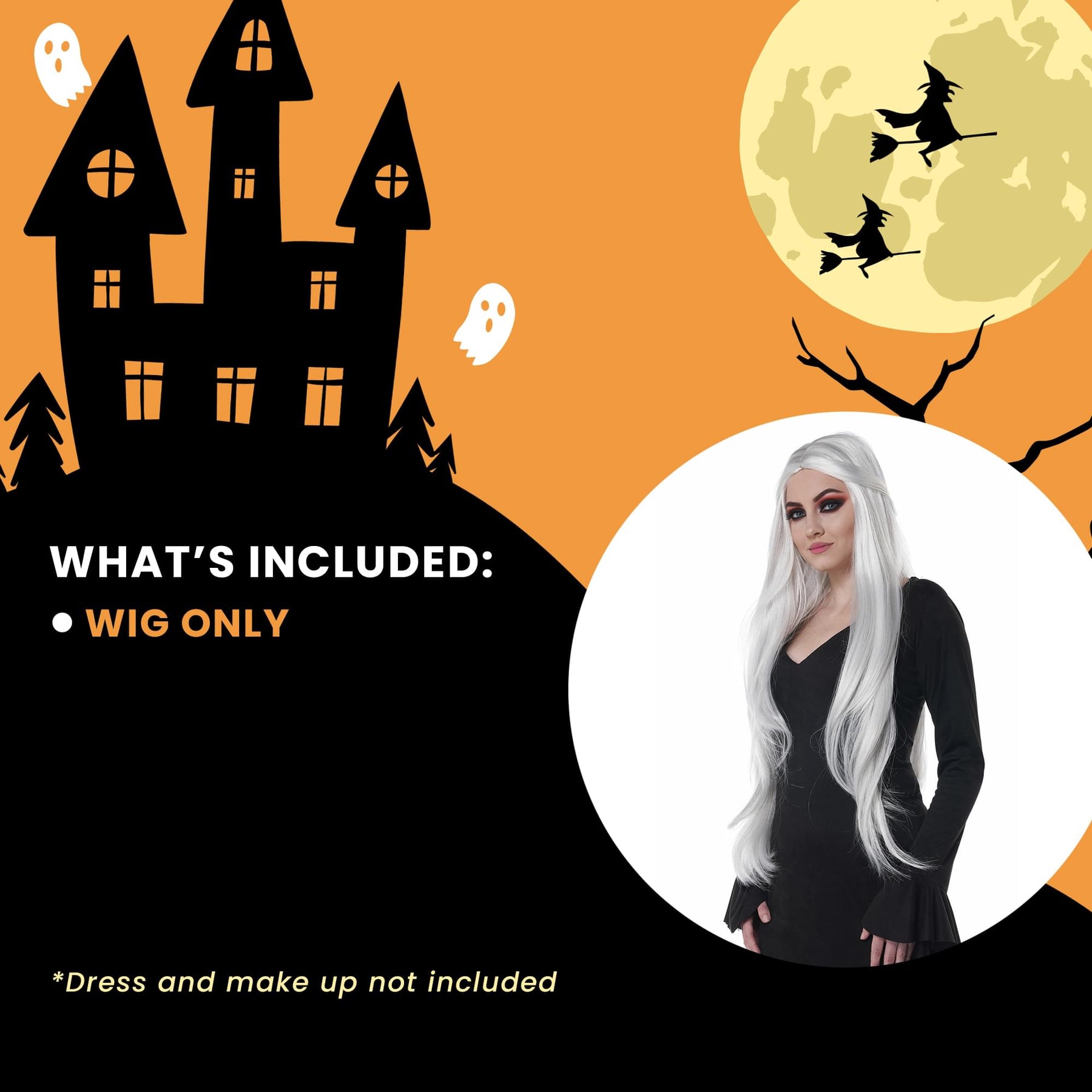 Extra Long White Cosplay Adult Costume Wig