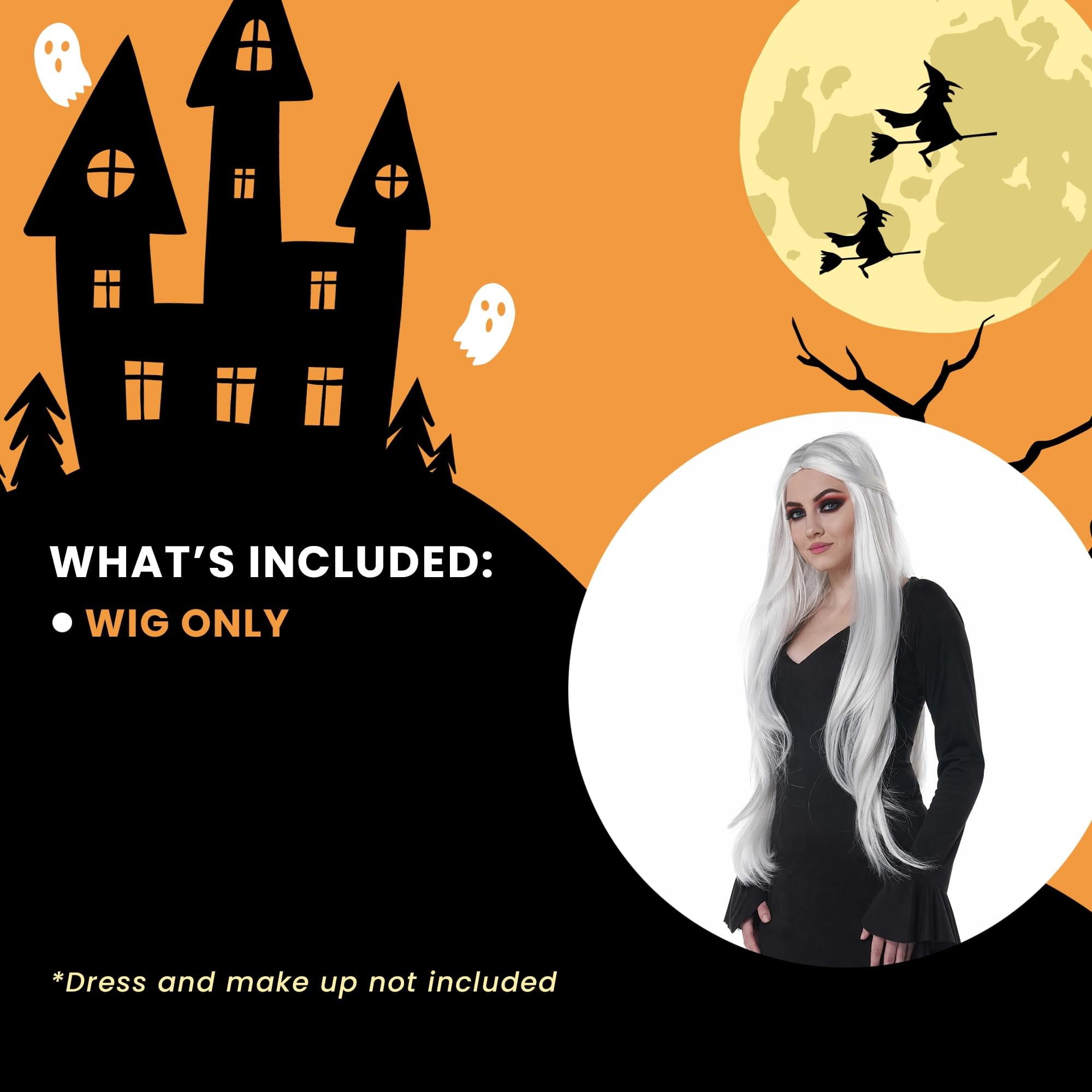 Extra Long White Cosplay Adult Costume Wig