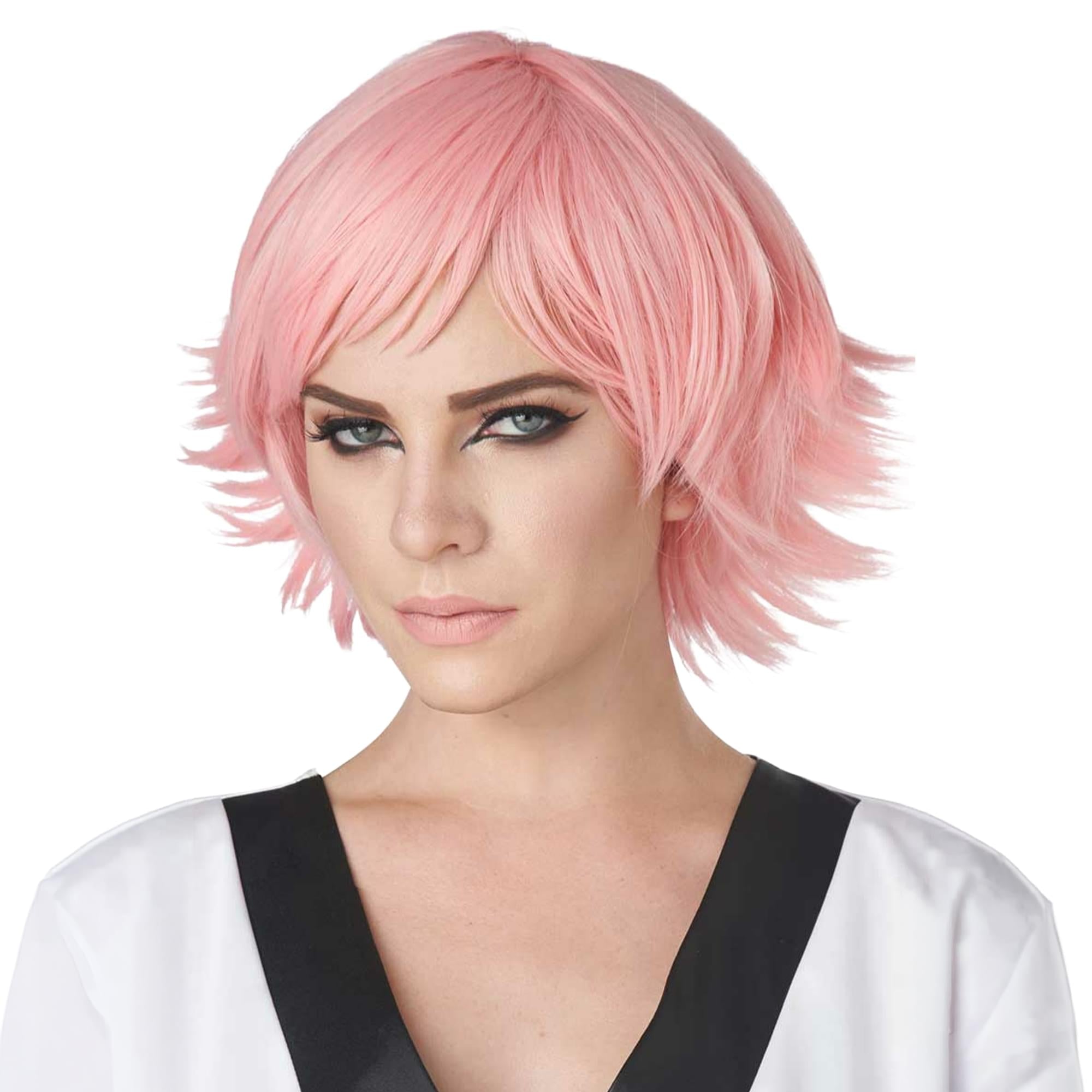 Feathered Pink Cosplay Adult Costume Wig