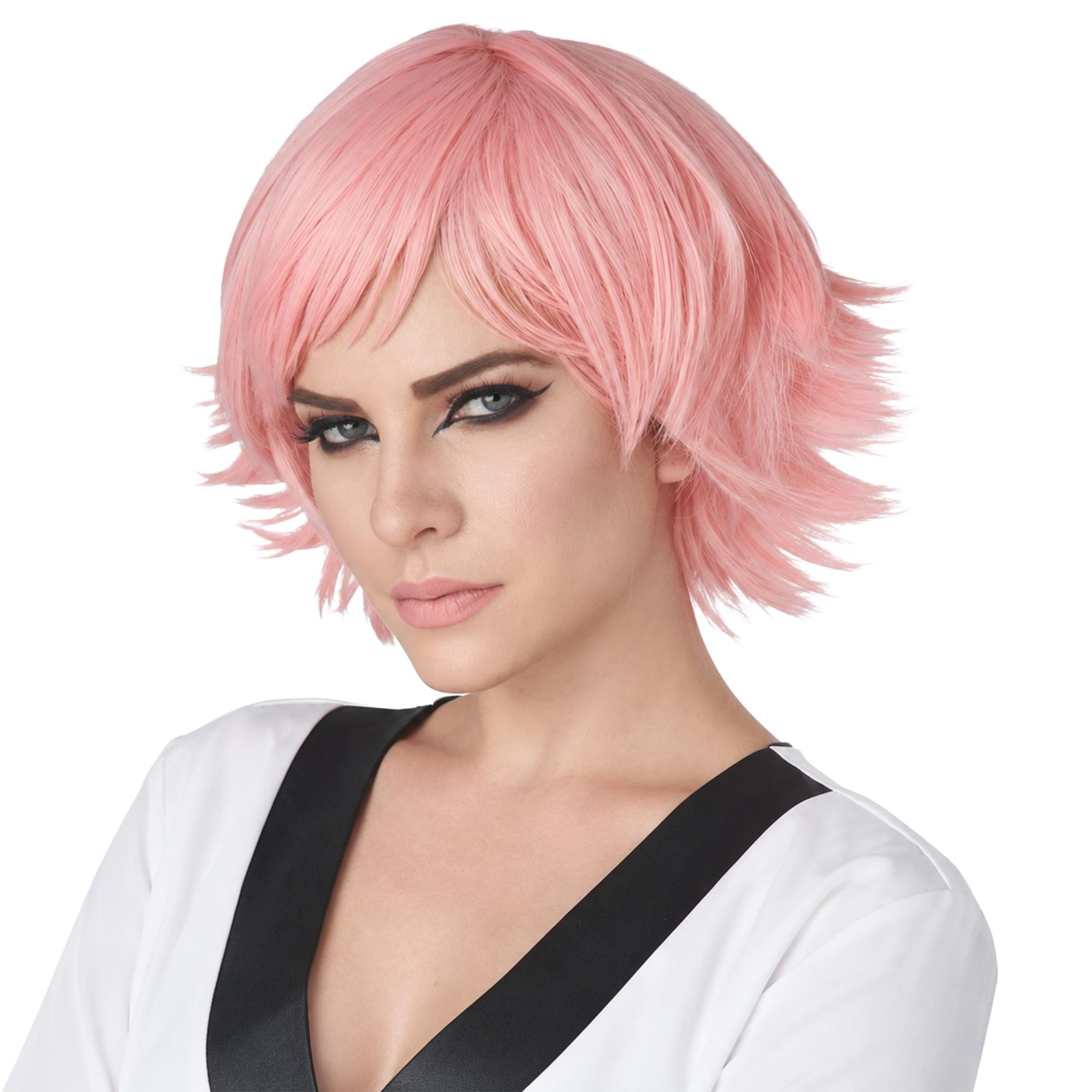 Feathered Pink Cosplay Adult Costume Wig