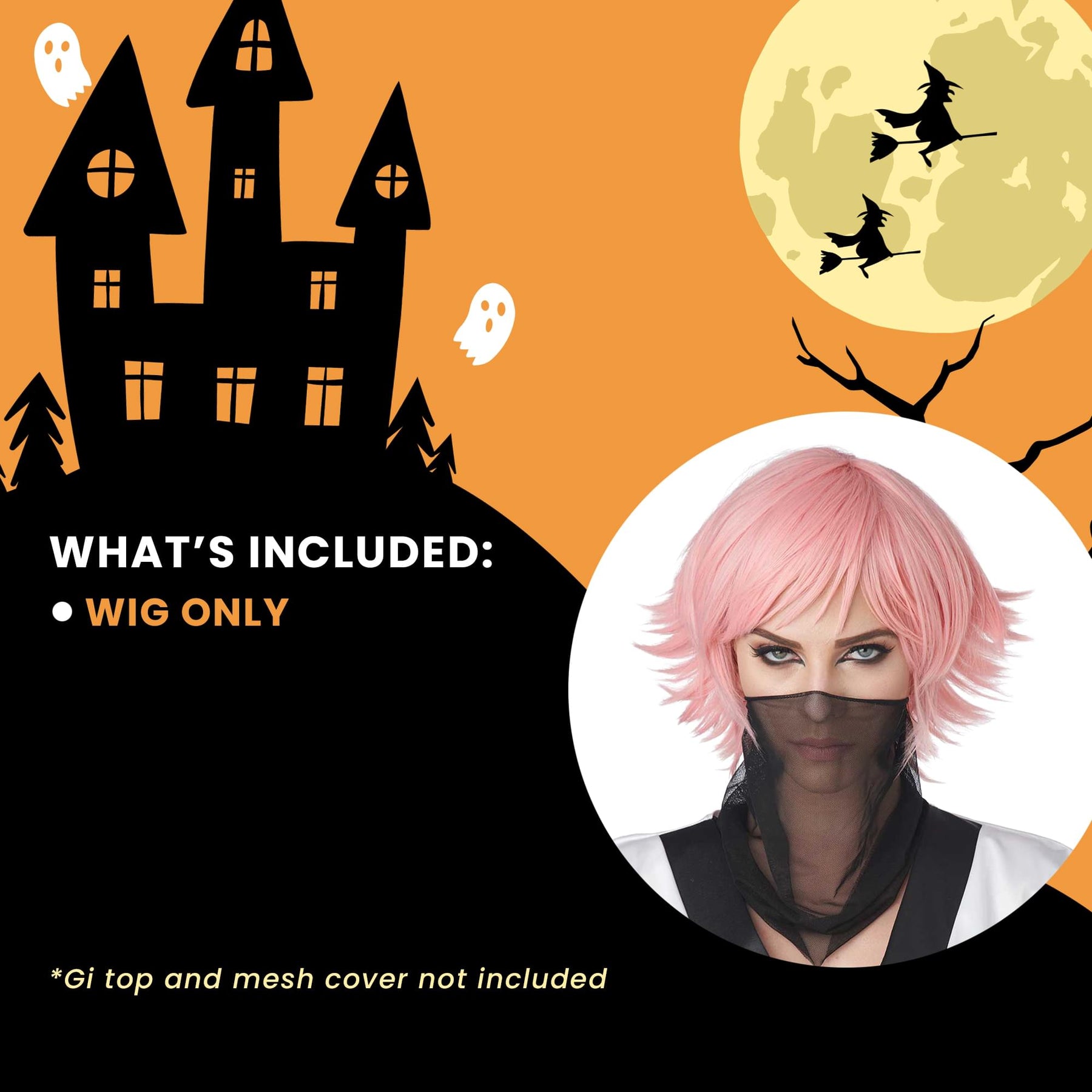 Feathered Pink Cosplay Adult Costume Wig