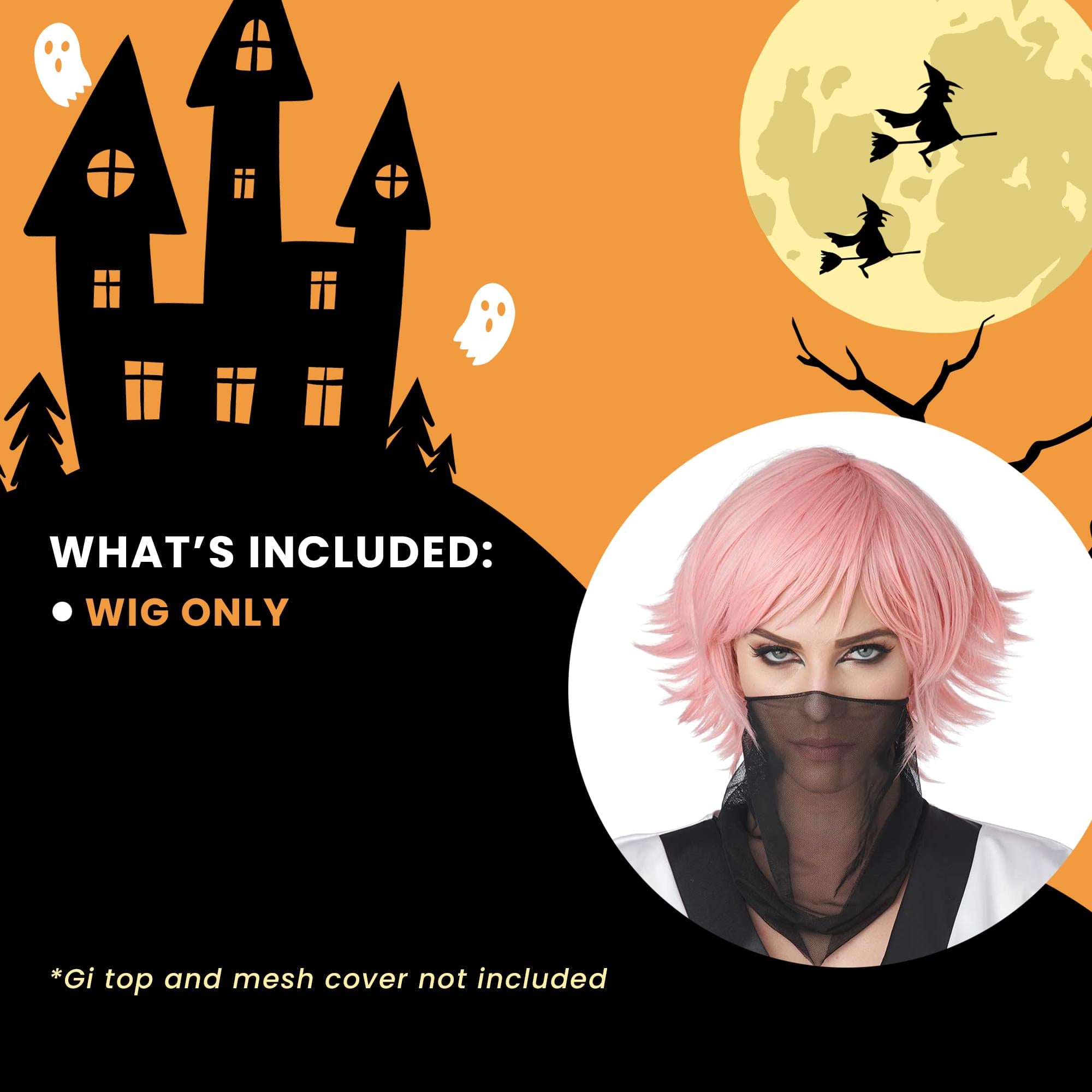 Feathered Pink Cosplay Adult Costume Wig