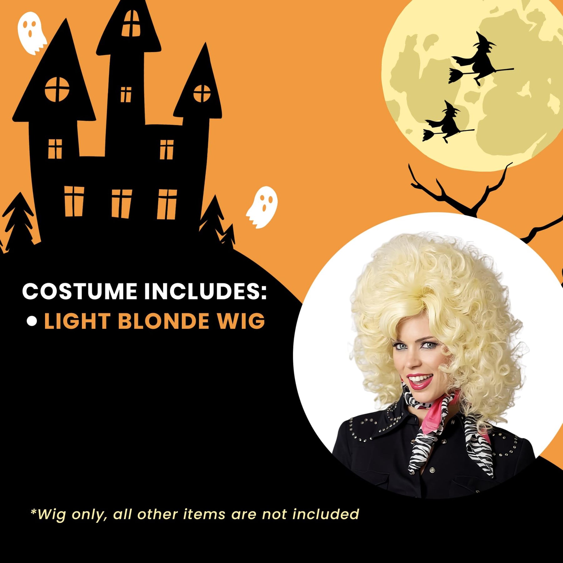 Country Western Diva Light Blonde Adult Costume Wig