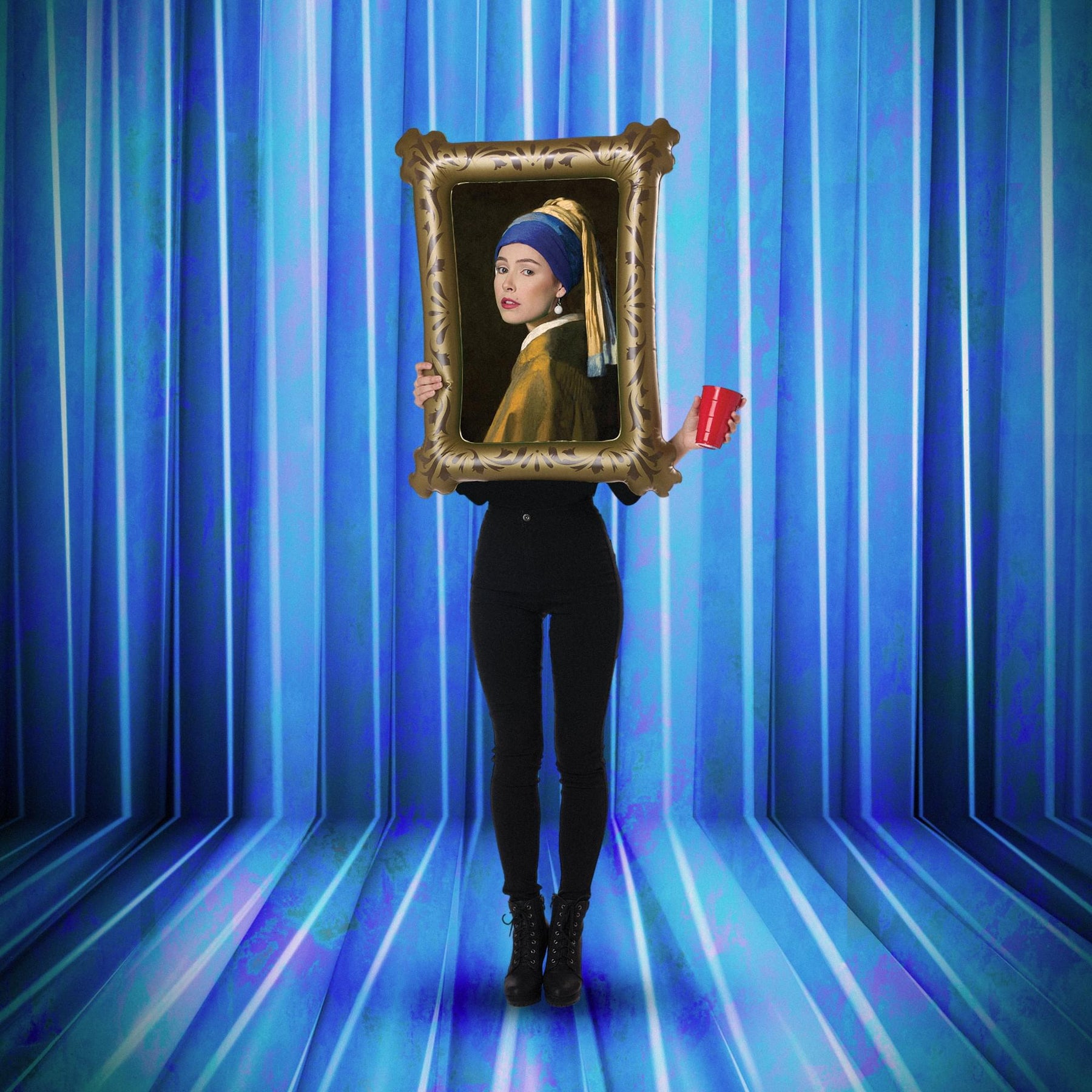 Girl With Pearl Earring Mock Painting Adult Costume | One Size Fits Most