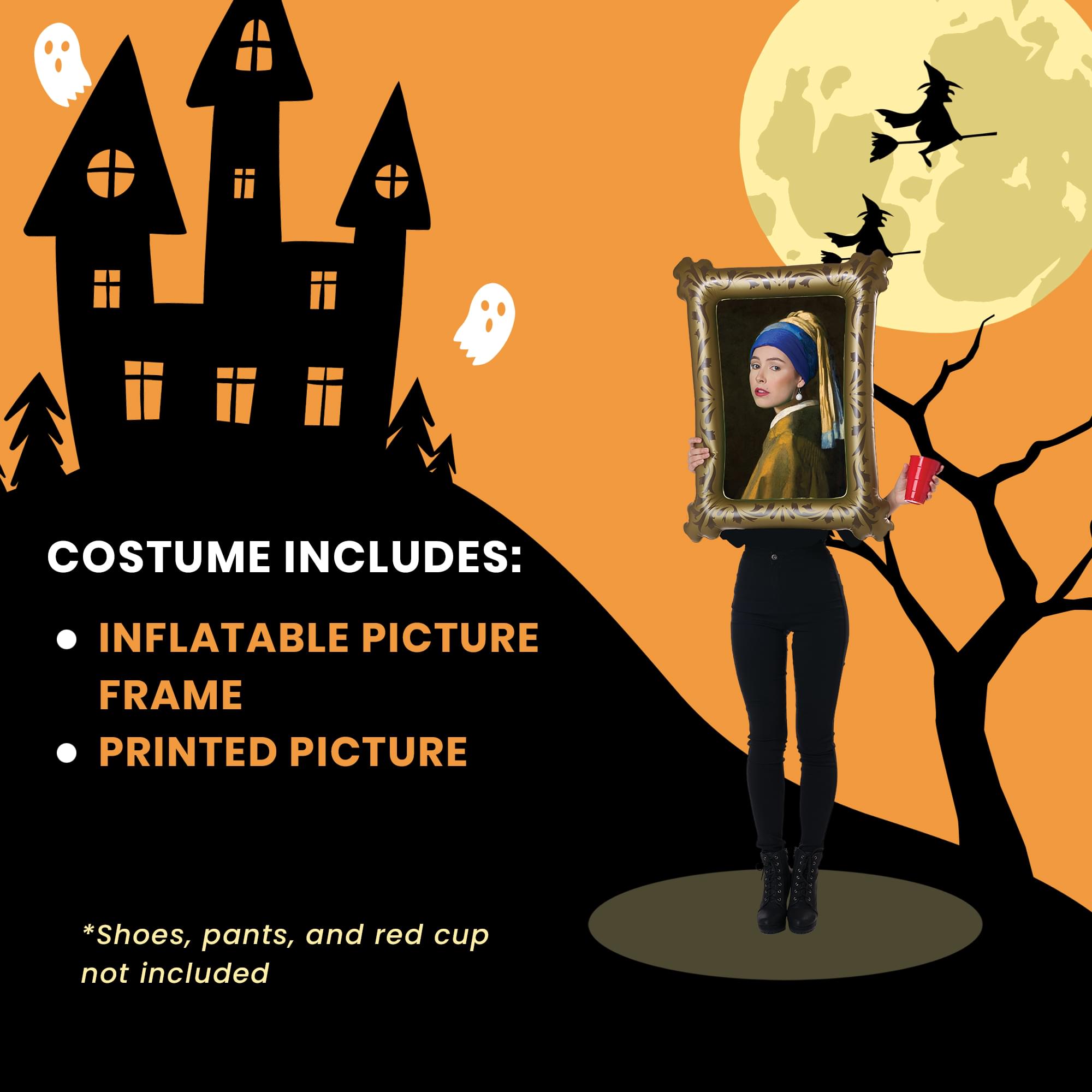 Girl With Pearl Earring Mock Painting Adult Costume | One Size Fits Most