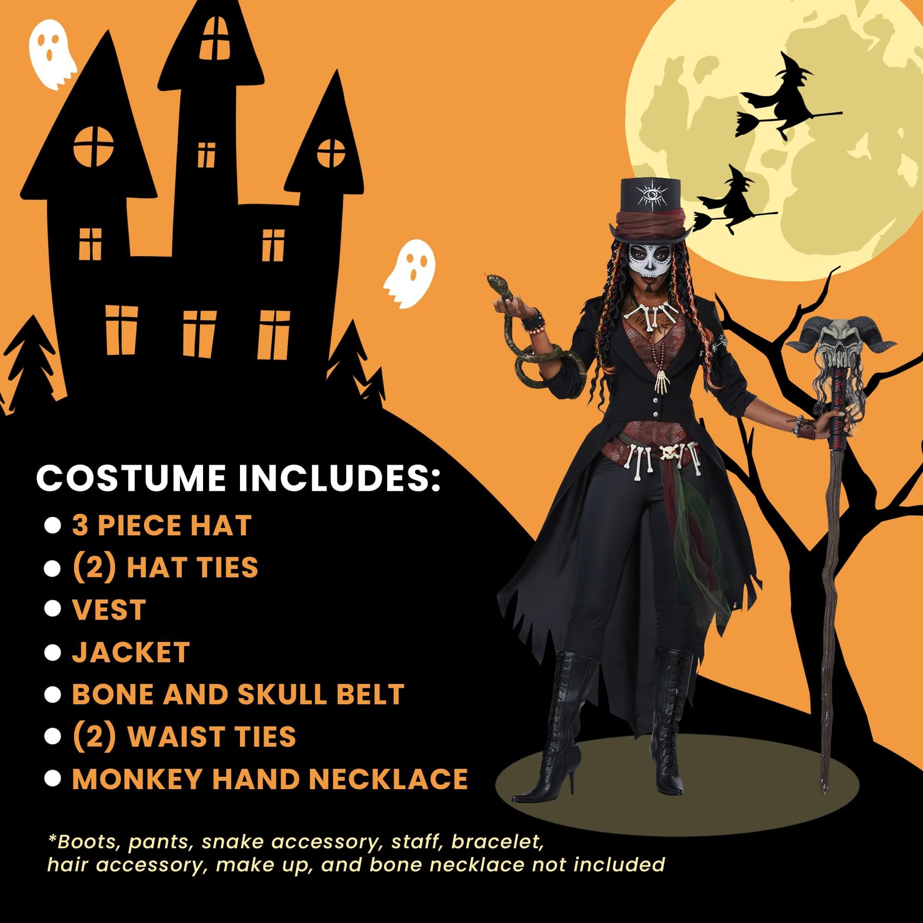 Voodoo Magic Adult Costume | Size 14-16