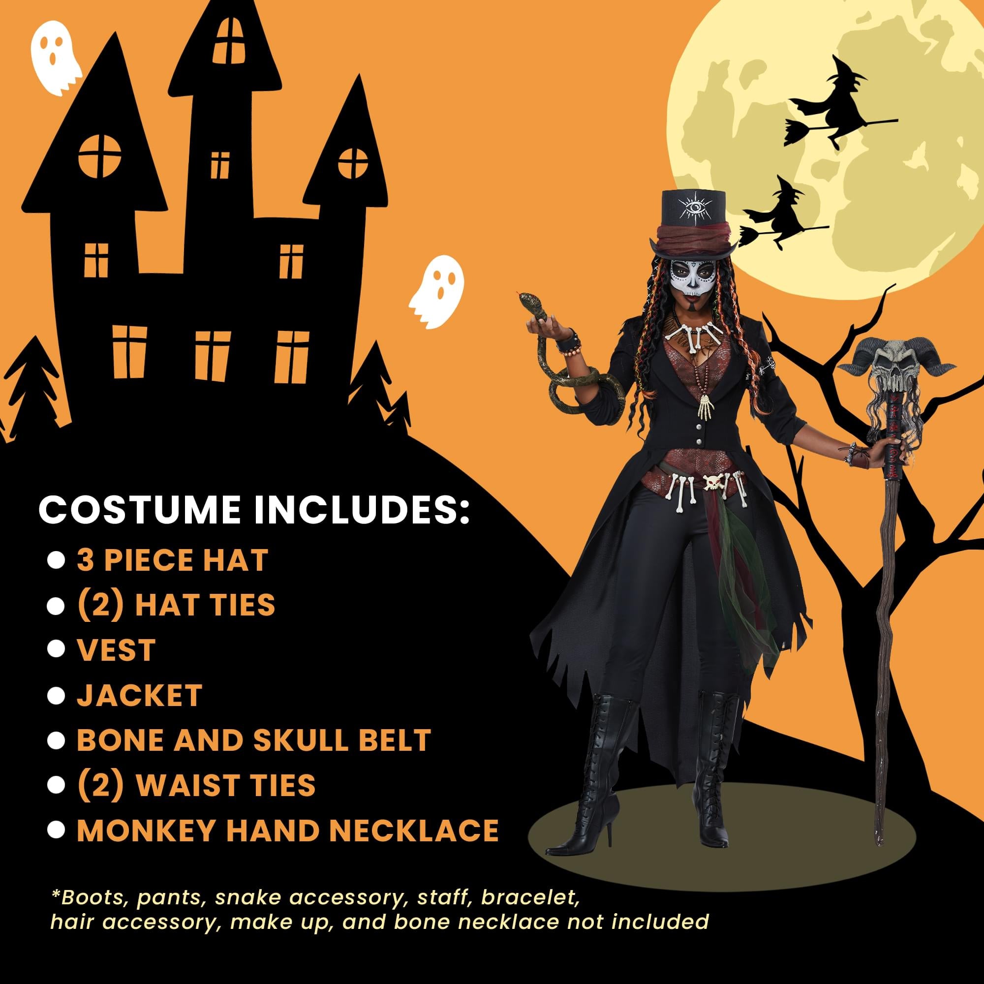 Voodoo Magic Adult Costume | Size 14-16