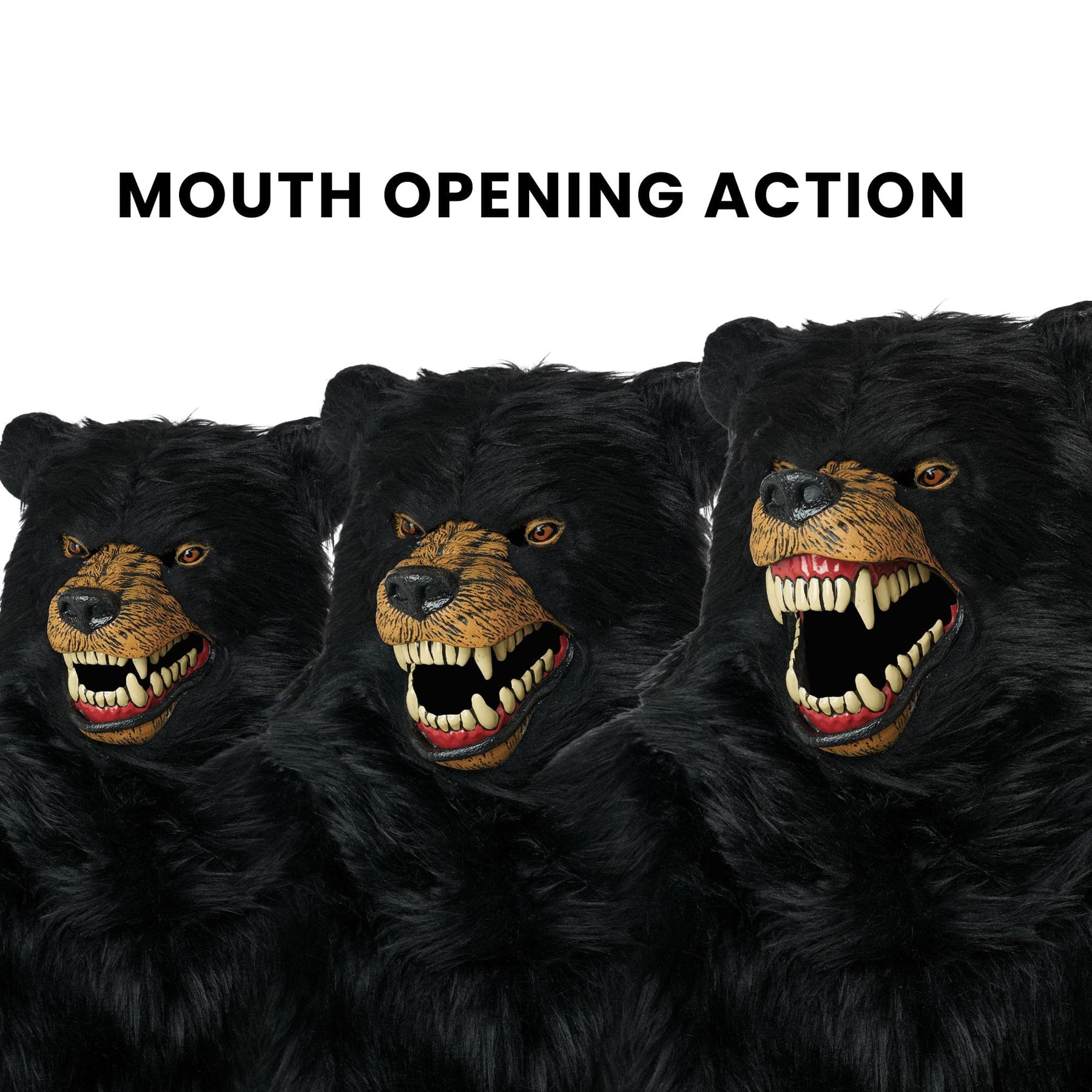 Black Bear Ani-Motion Costume Mask | One Size Fits Most