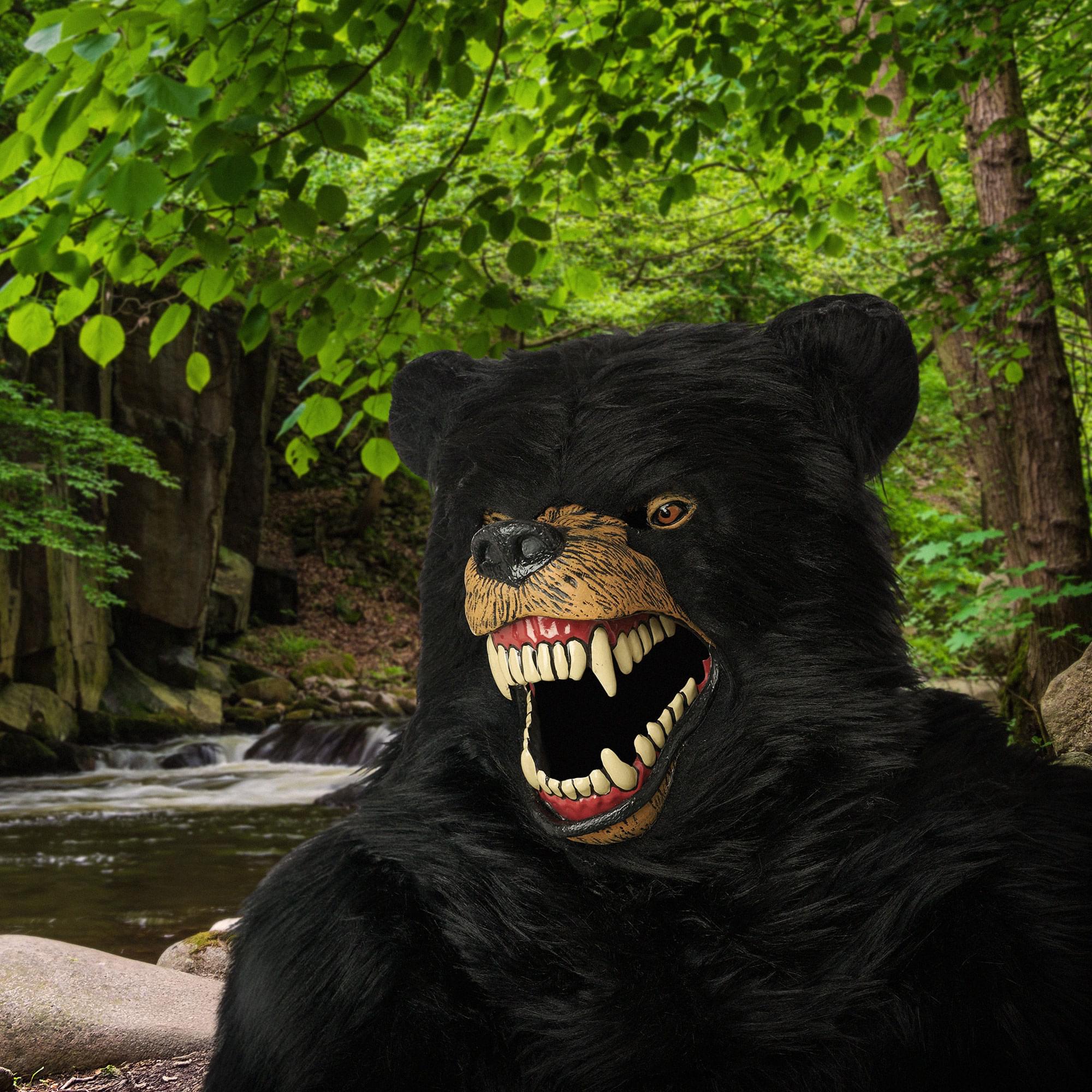 Black Bear Ani-Motion Costume Mask | One Size Fits Most