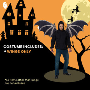 Skeleton Bone Costume Wings | One Size Fits Most
