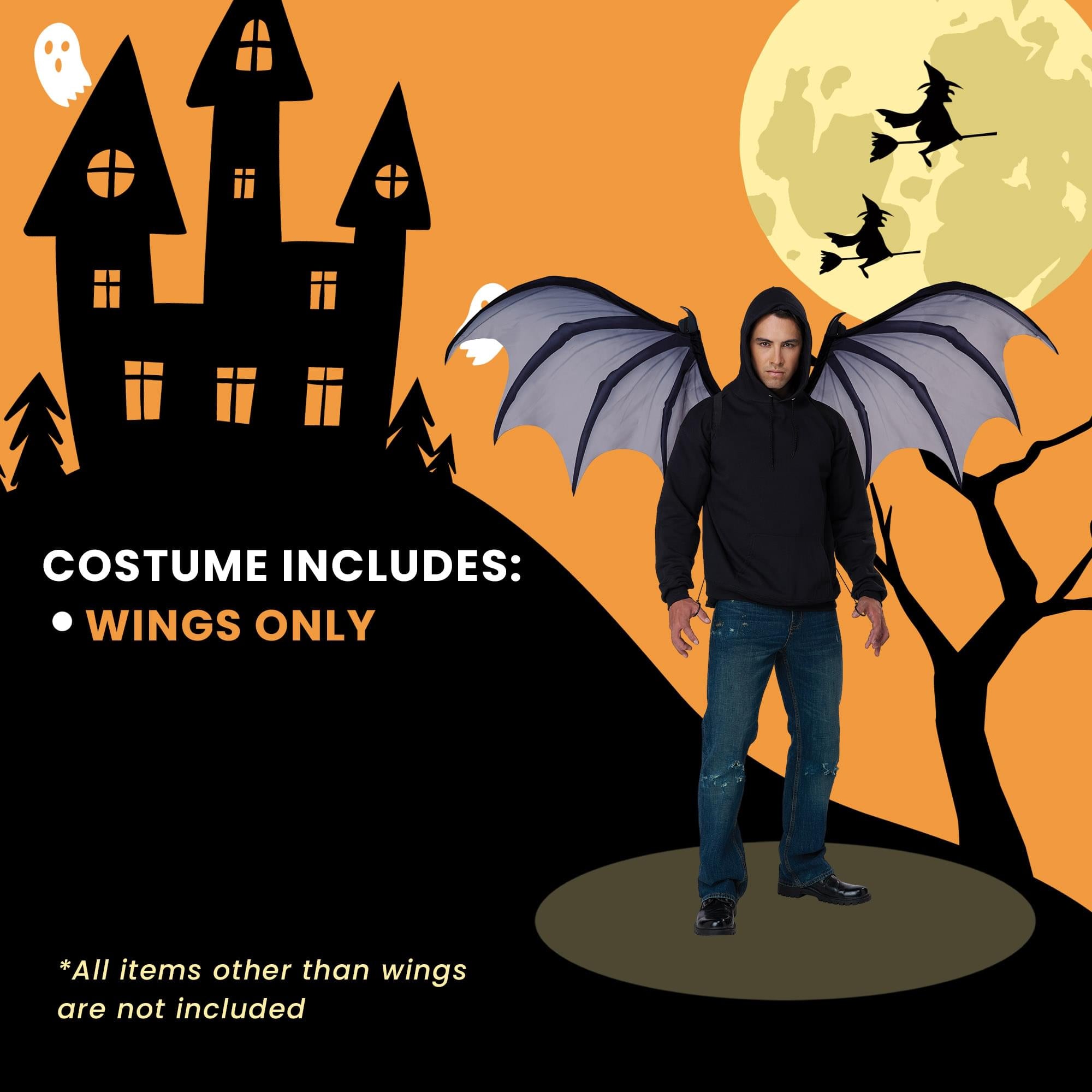 Vampire Monster Costume Wings | One Size Fits Most