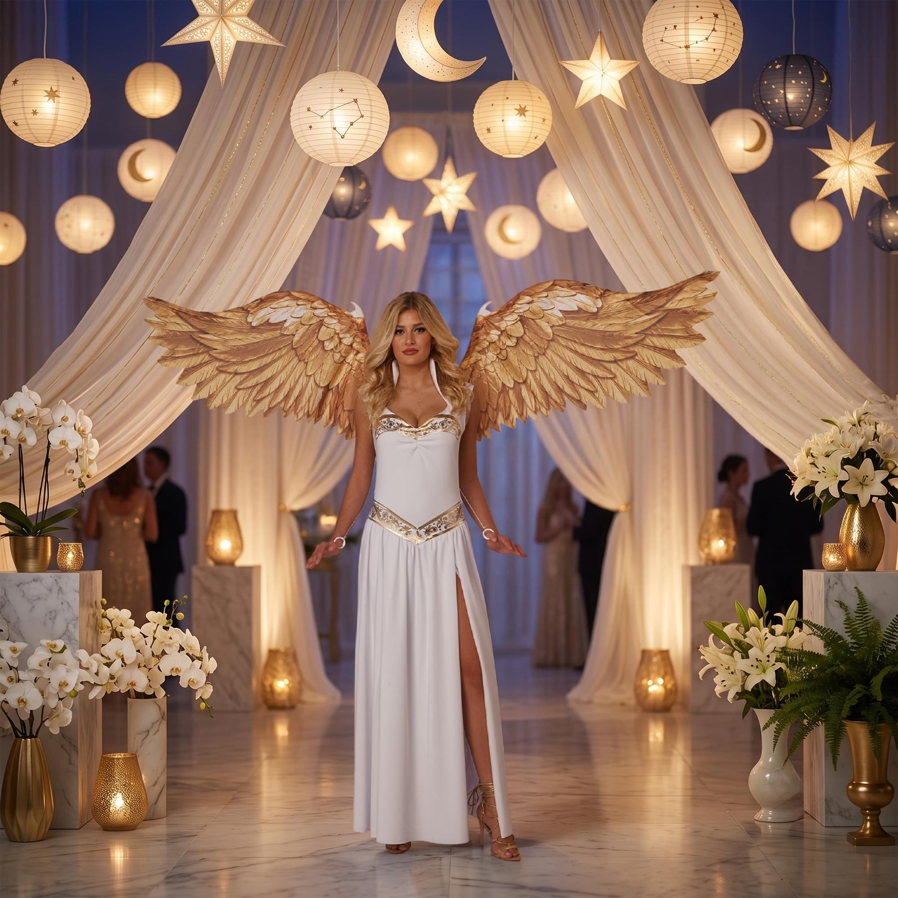 Angel Adult Cosplay Costume Wings | Gold