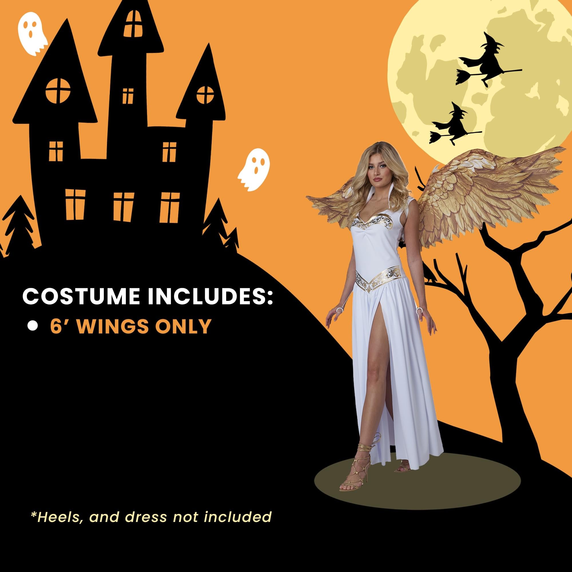 Angel Adult Cosplay Costume Wings | Gold