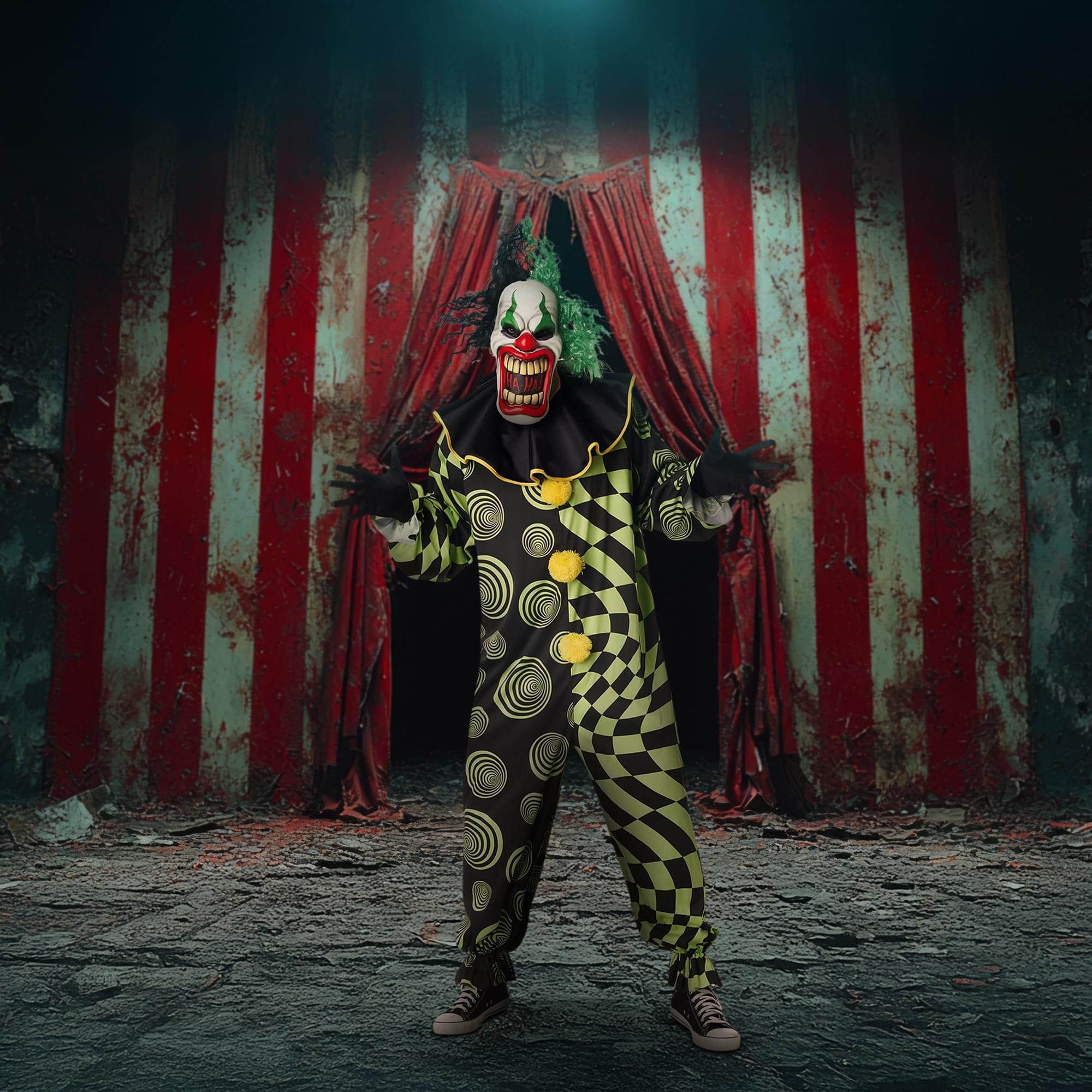 Funhouse Freak Scary Clown Adult Plus Size Costume