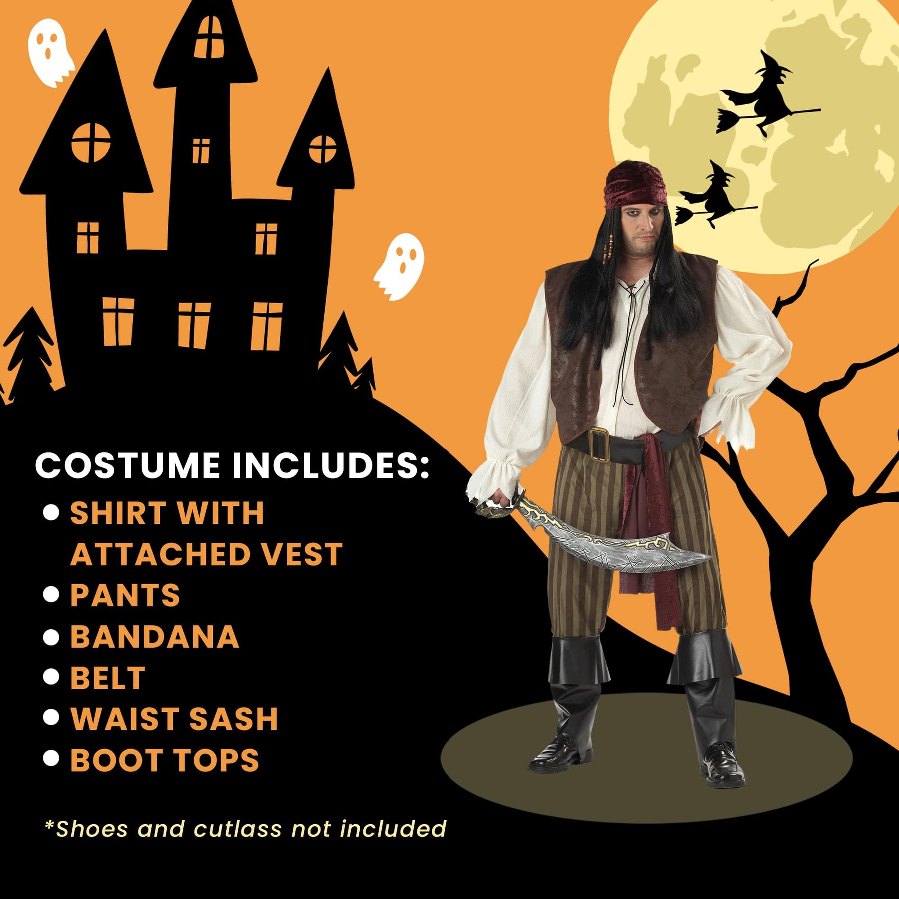 Rogue Pirate Adult Costume | Plus 2X