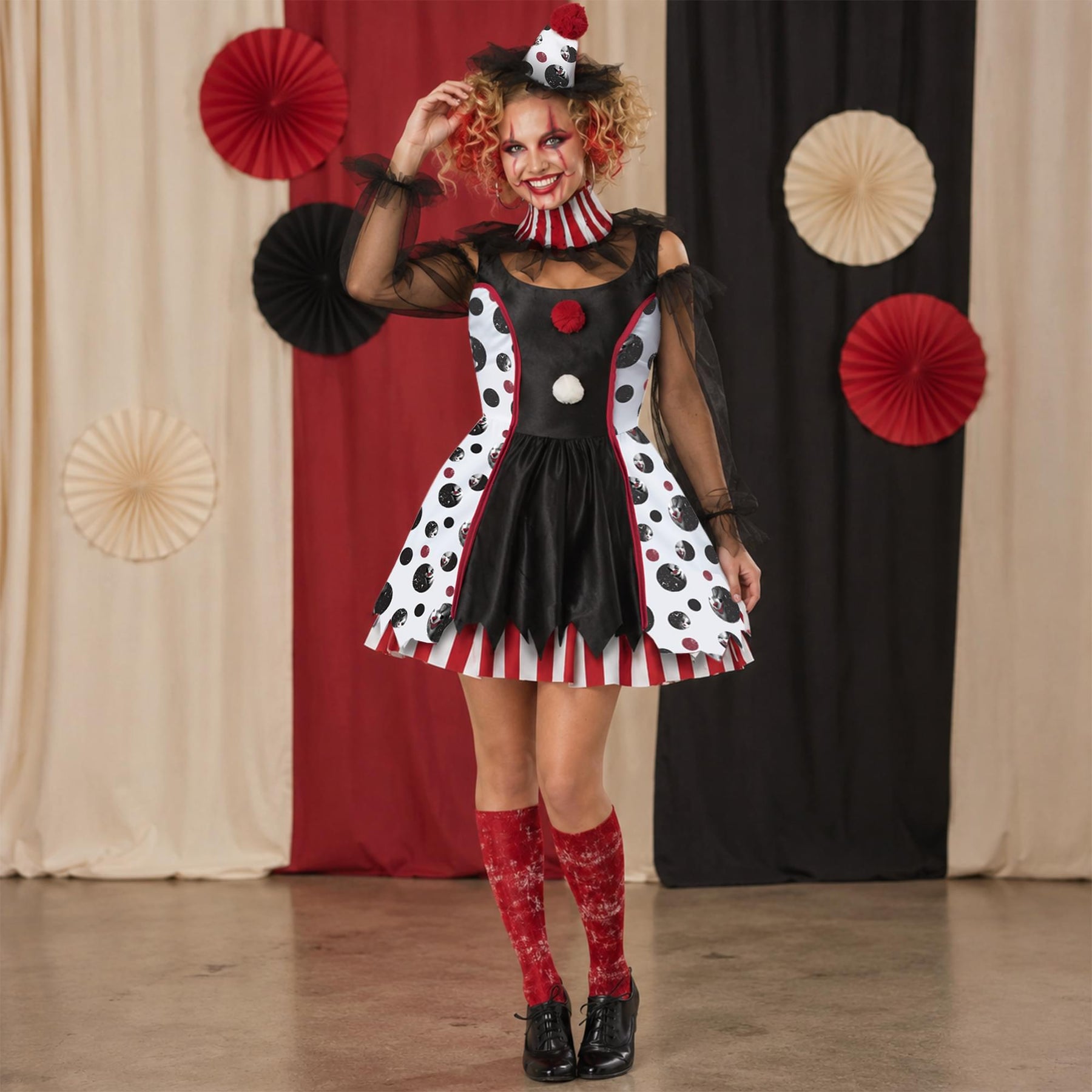 Twisted Clown Adult Costume | Medium