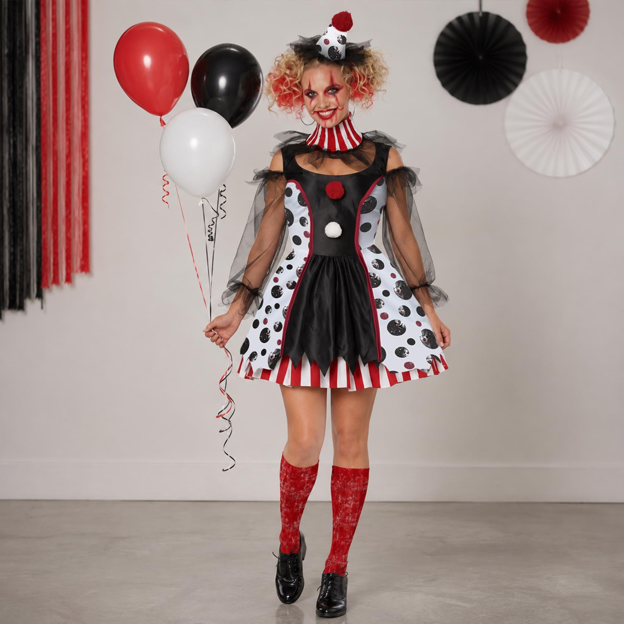 Twisted Clown Adult Costume | Medium