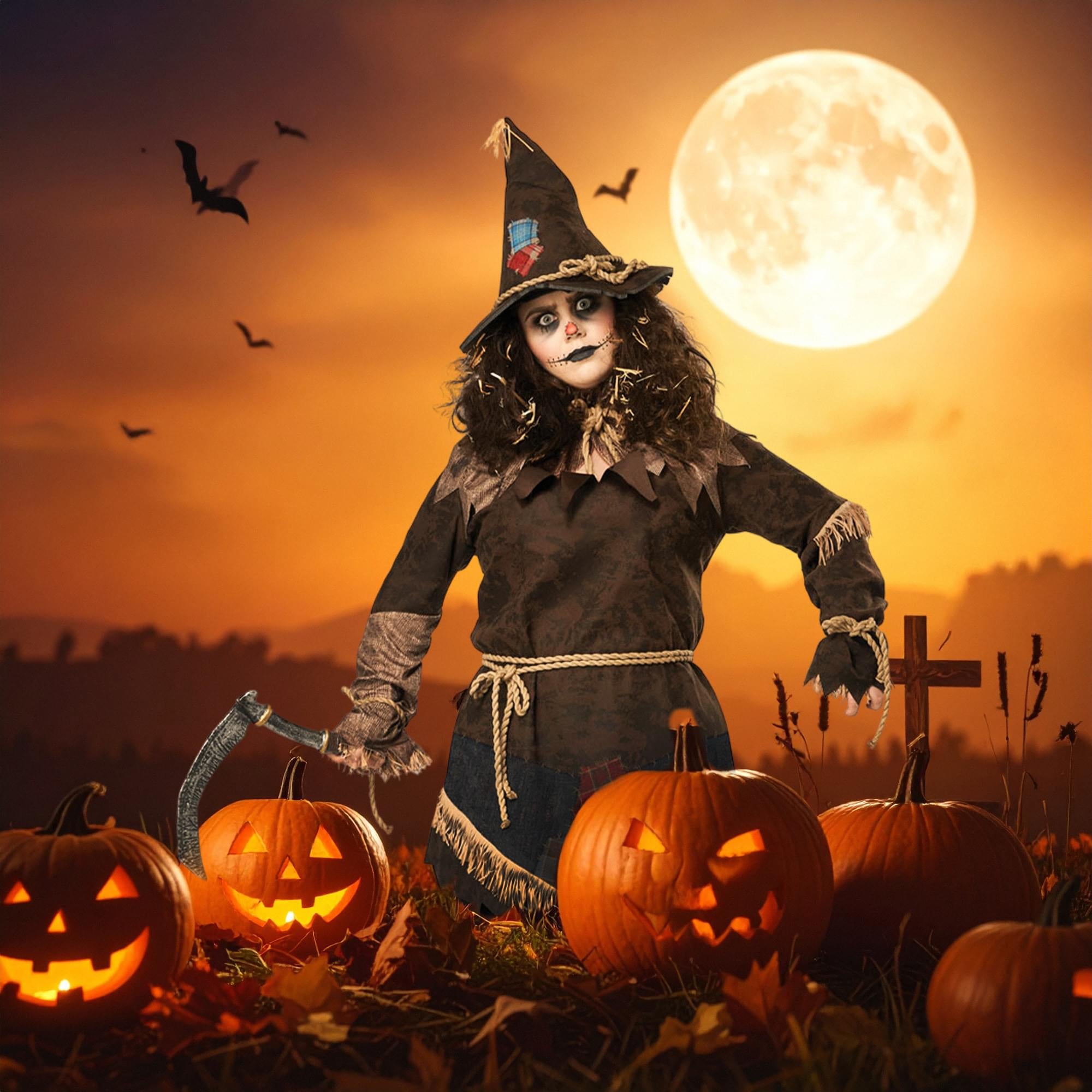 Creepy Scarecrow Women Plus Size Costume