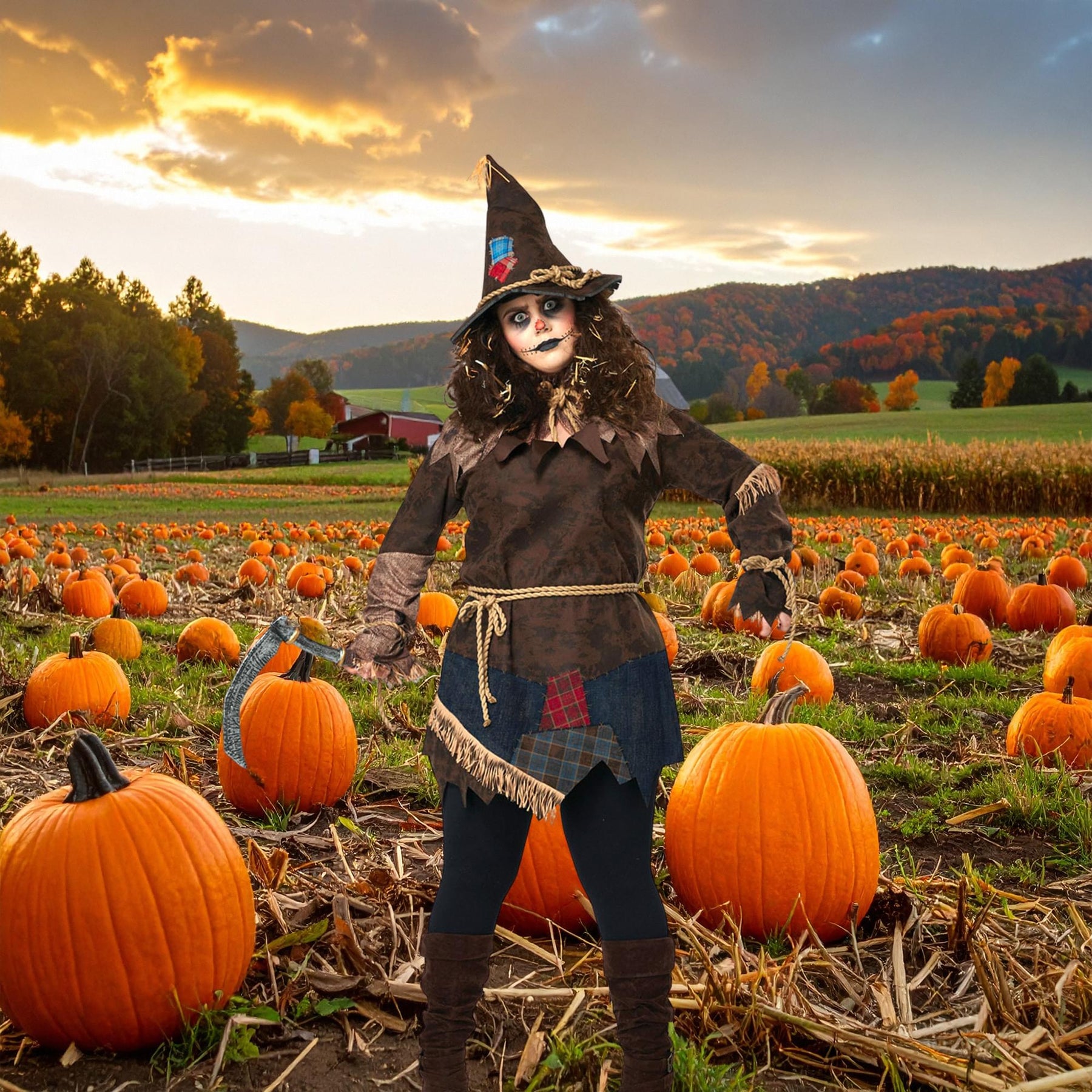 Creepy Scarecrow Women Plus Size Costume
