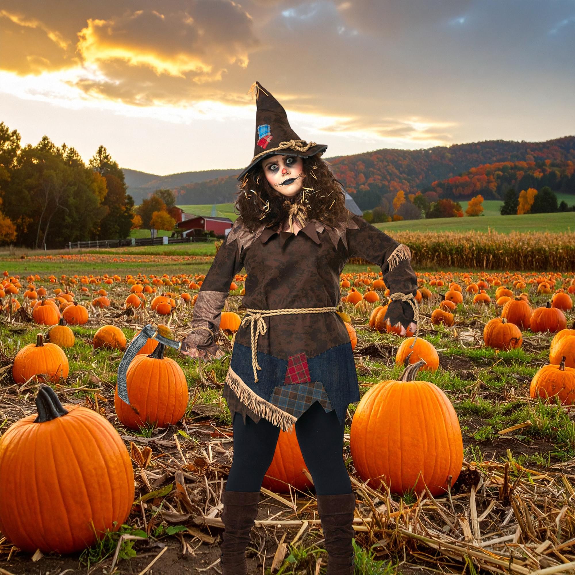 Creepy Scarecrow Women Plus Size Costume