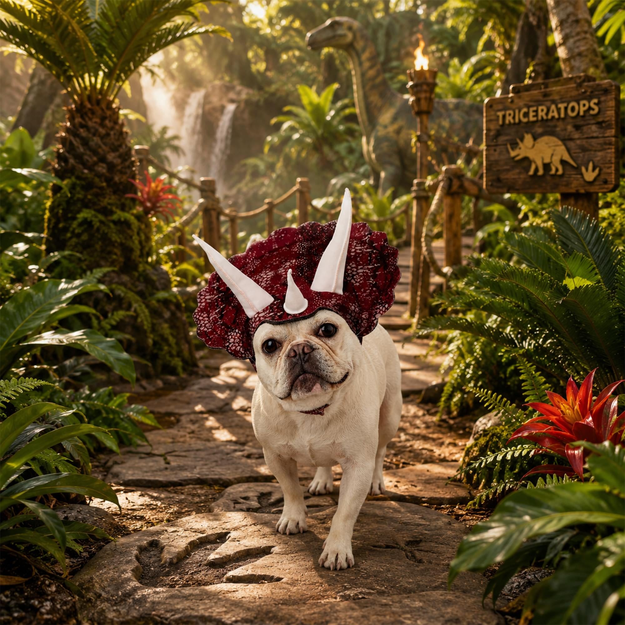 Triceradog Horned Dinosaur Dog Costume