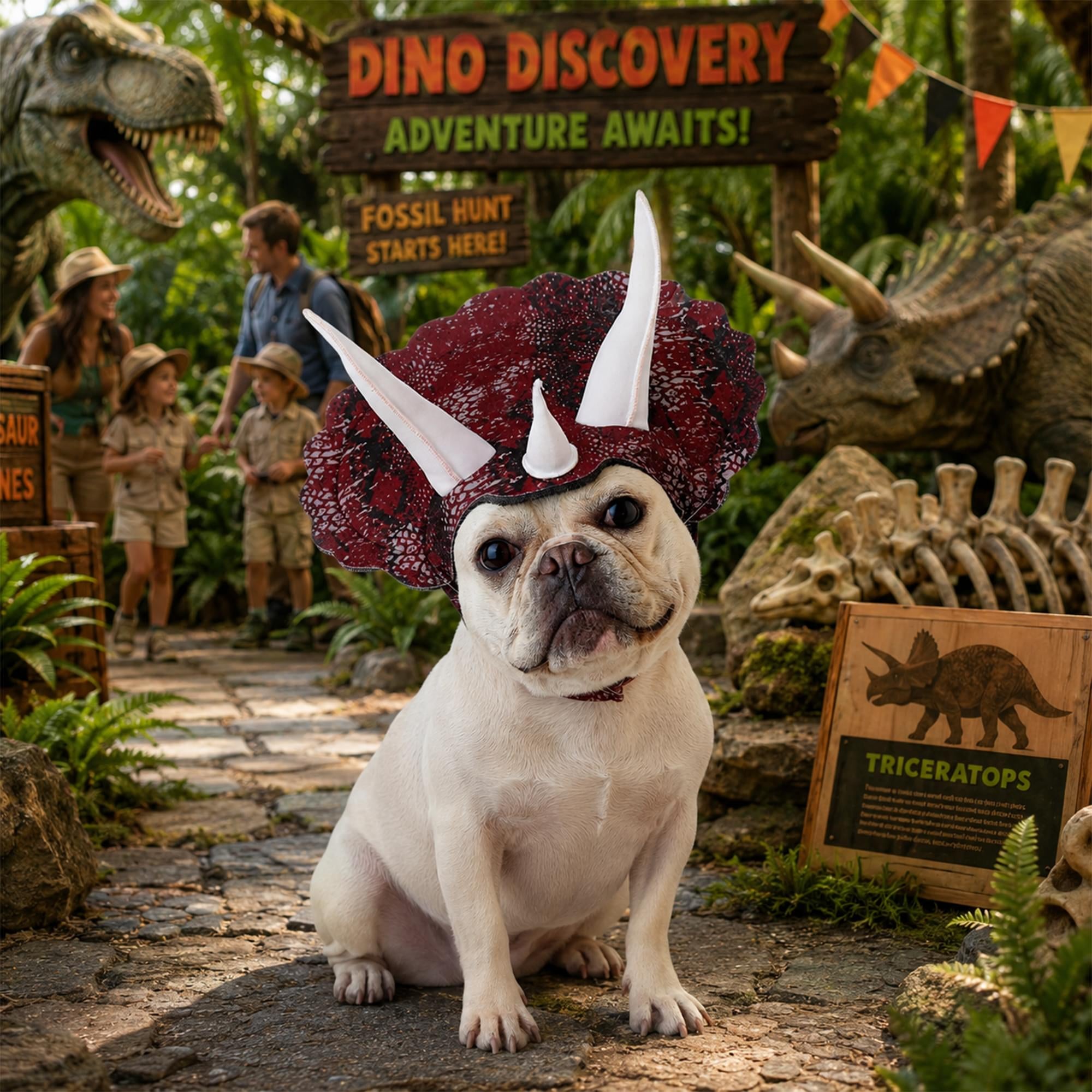 Triceradog Horned Dinosaur Dog Costume