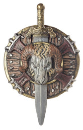 Barbarian Combat Shield & Sword Costume Weapon Accessories