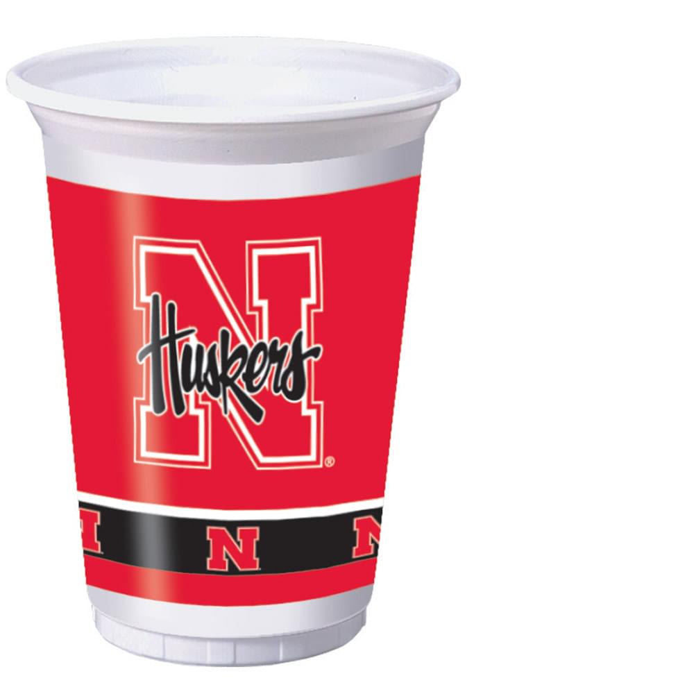 8 Pack 20 Oz Plastic Cups Nebraska Huskers