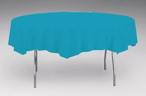 Touch Of Color Octy-Round Round Plastic Table Cover Turquoise