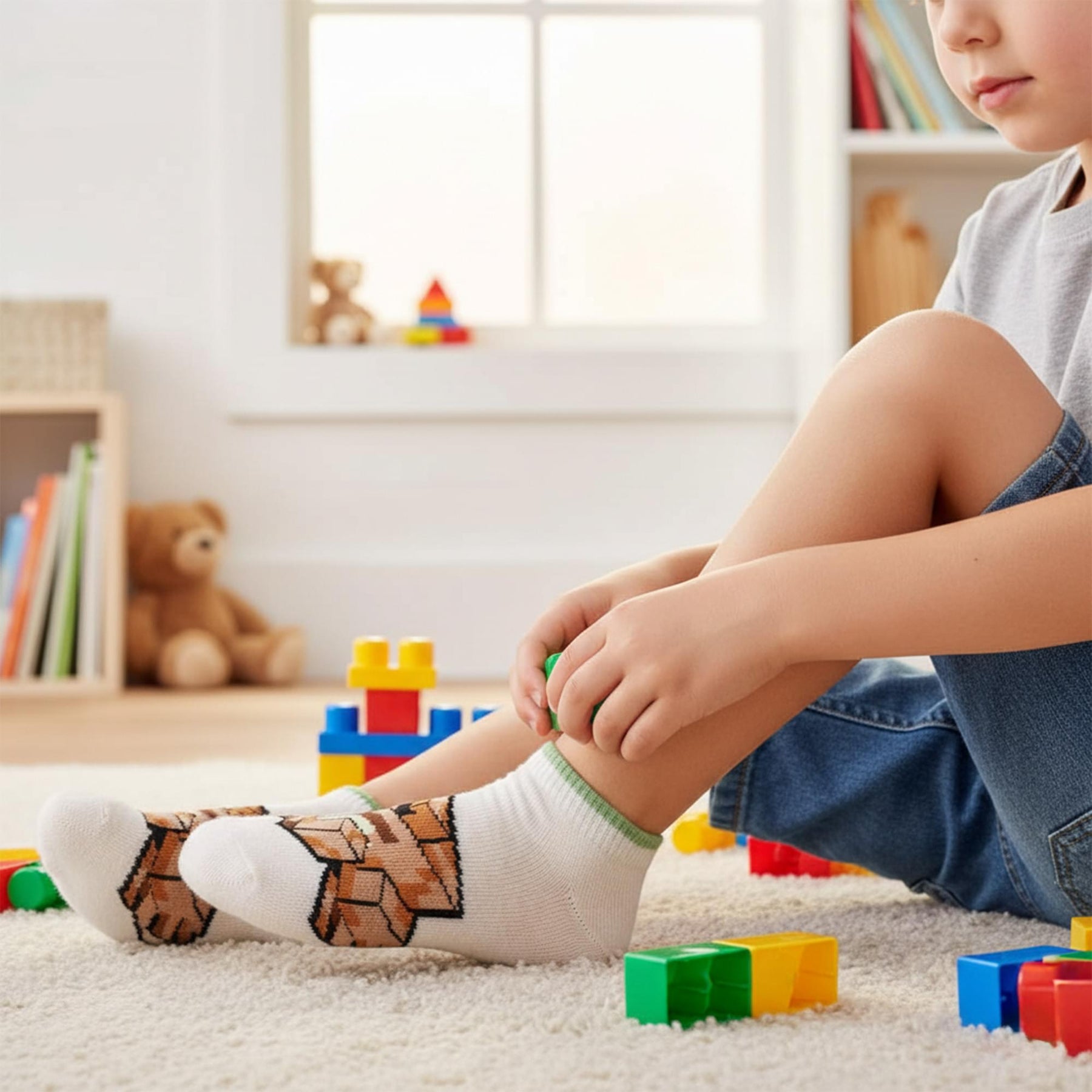 Minecraft No Show Socks 6-Pack | Size Large (3-9)