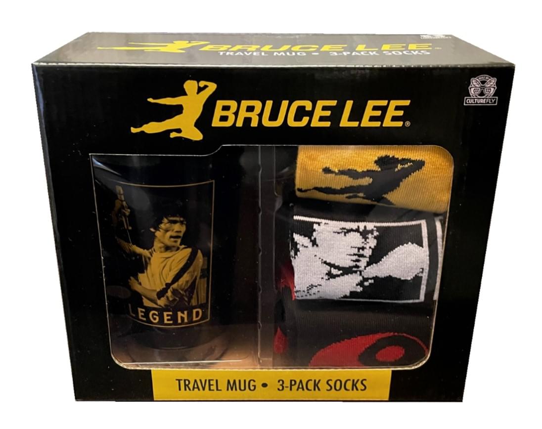 Bruce Lee Travel Mug and Sock Bundle