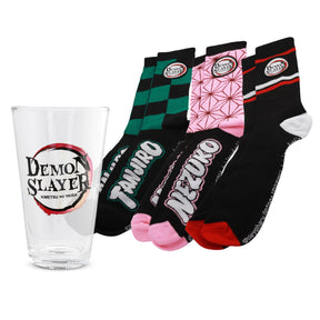 Demon Slayer Pint Glass and Sock Bundle