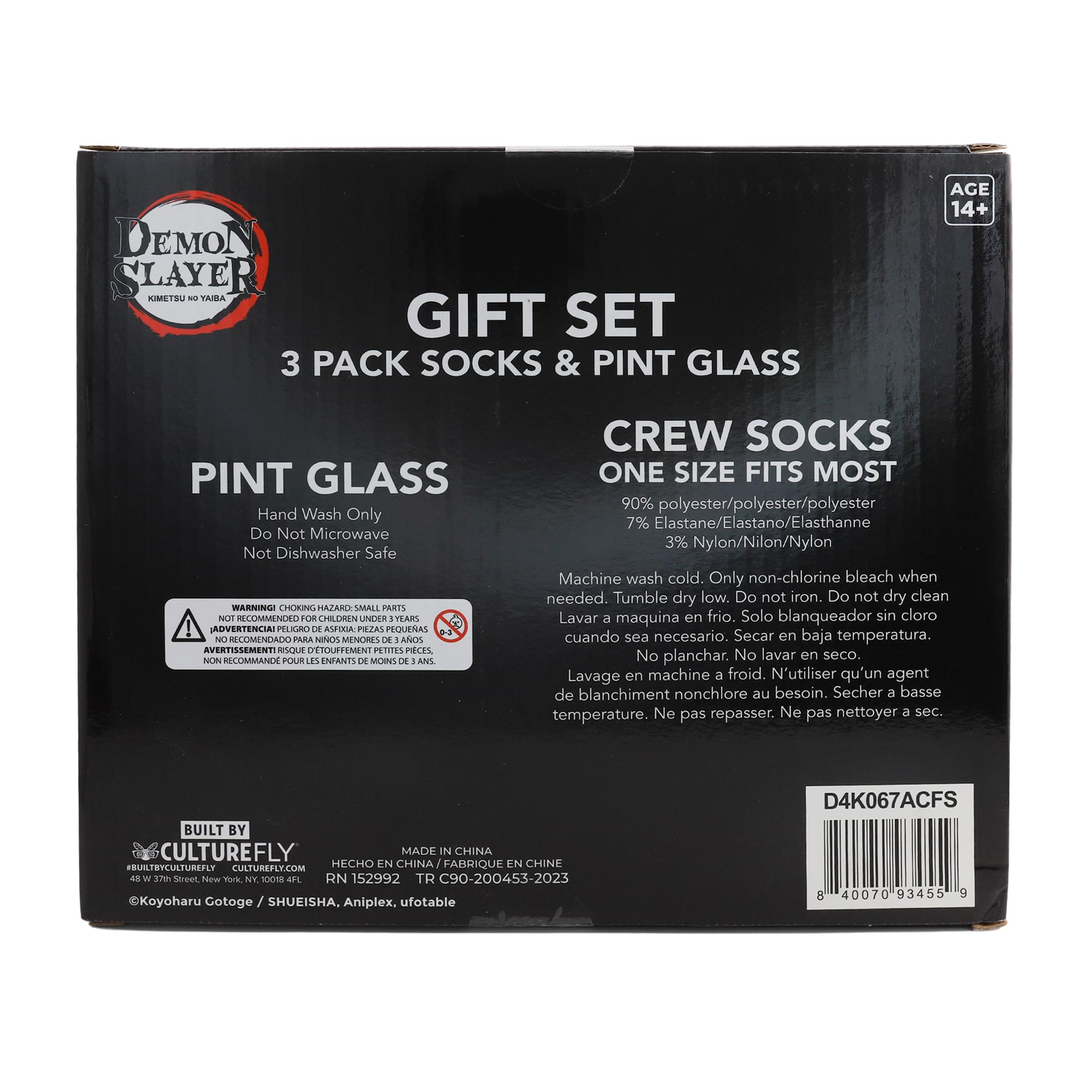 Demon Slayer Pint Glass and Sock Bundle