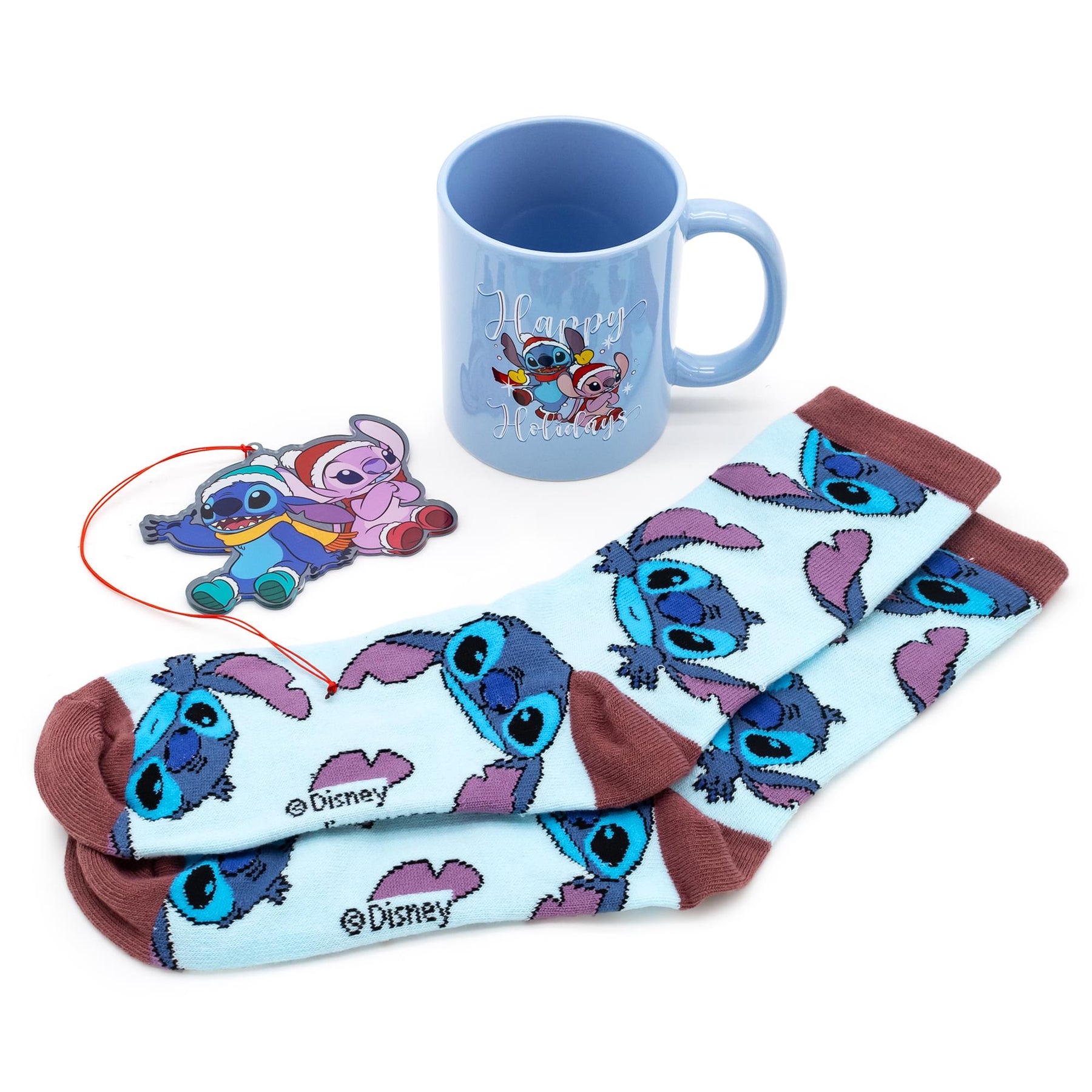 Disney Lilo & Stitch Mug, Socks, and Ornament Bundle