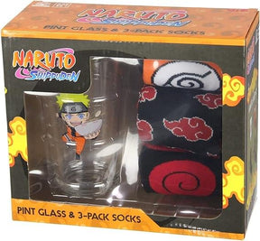 Naruto Pint Glass and Sock Bundle