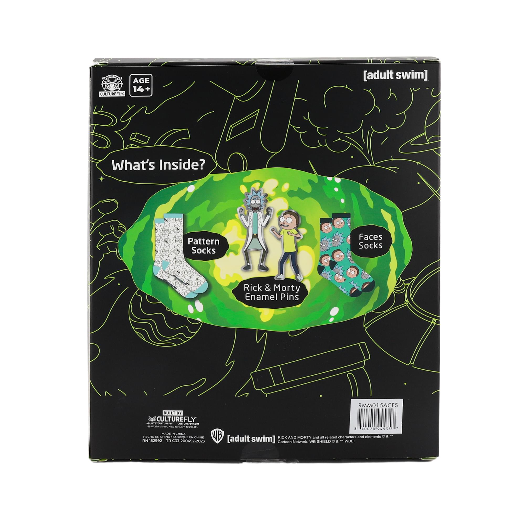 Rick and Morty Enamel Pin and Sock Bundle