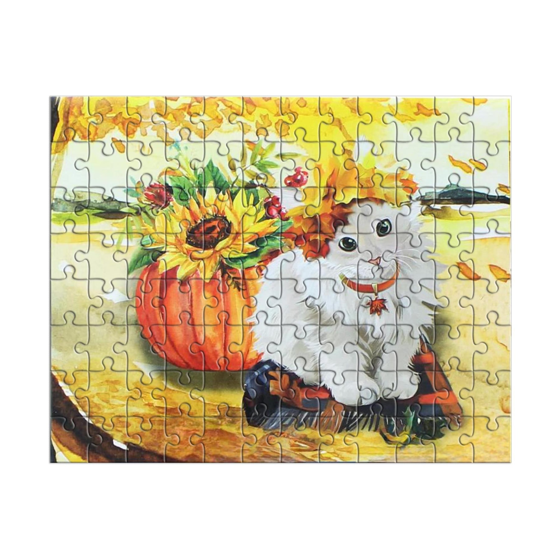 Cat and Pumpkin 100 Piece Juvenile Collection Jigsaw Puzzle