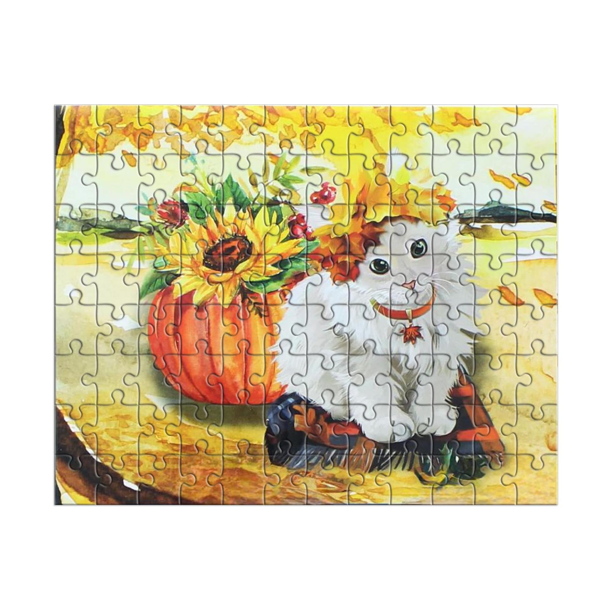 Cat and Pumpkin 100 Piece Juvenile Collection Jigsaw Puzzle