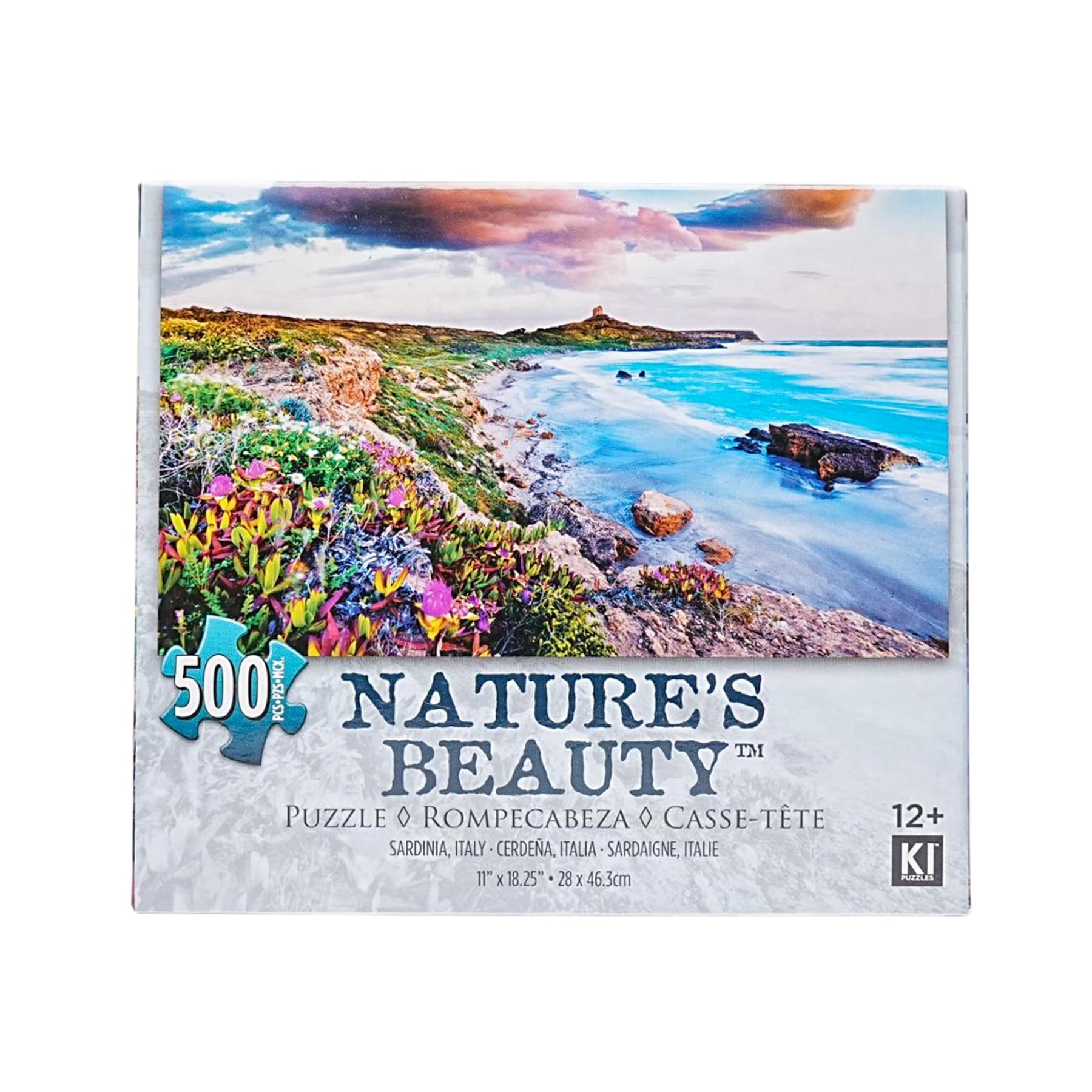 Pink Sky Beach 500 Piece Natures Beauty Jigsaw Puzzle