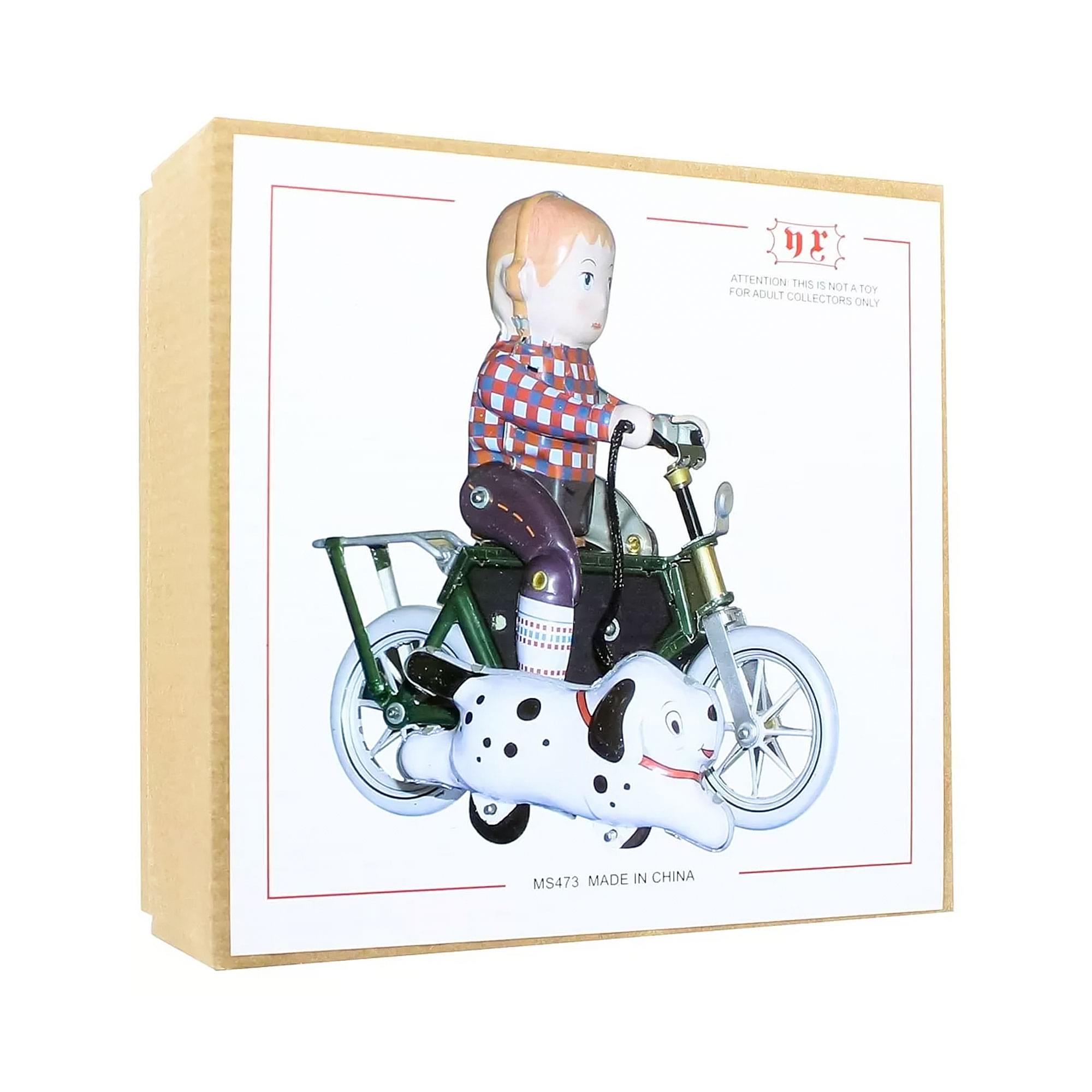 Vintage Style 5" Tin Boy On Bicycle