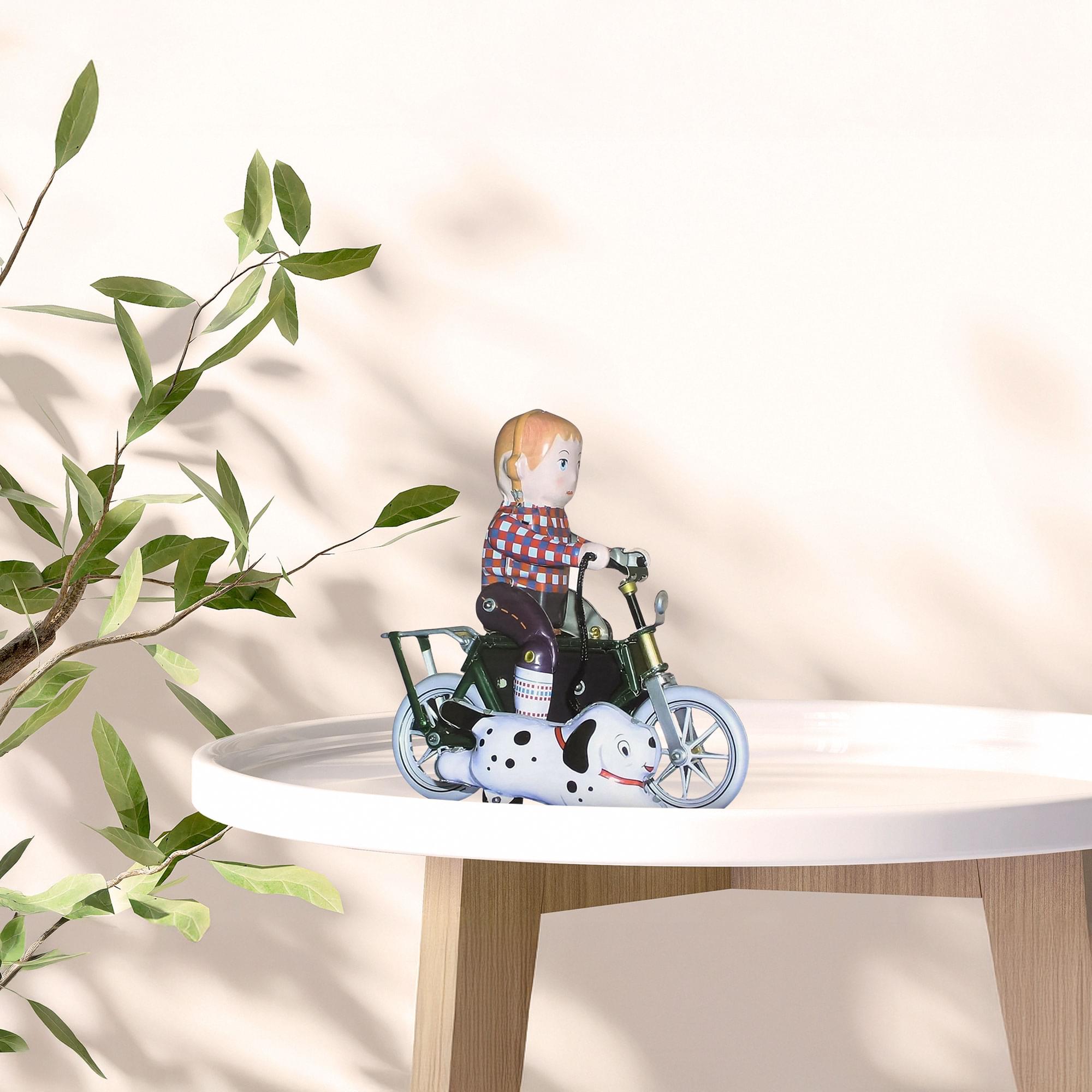Vintage Style 5" Tin Boy On Bicycle