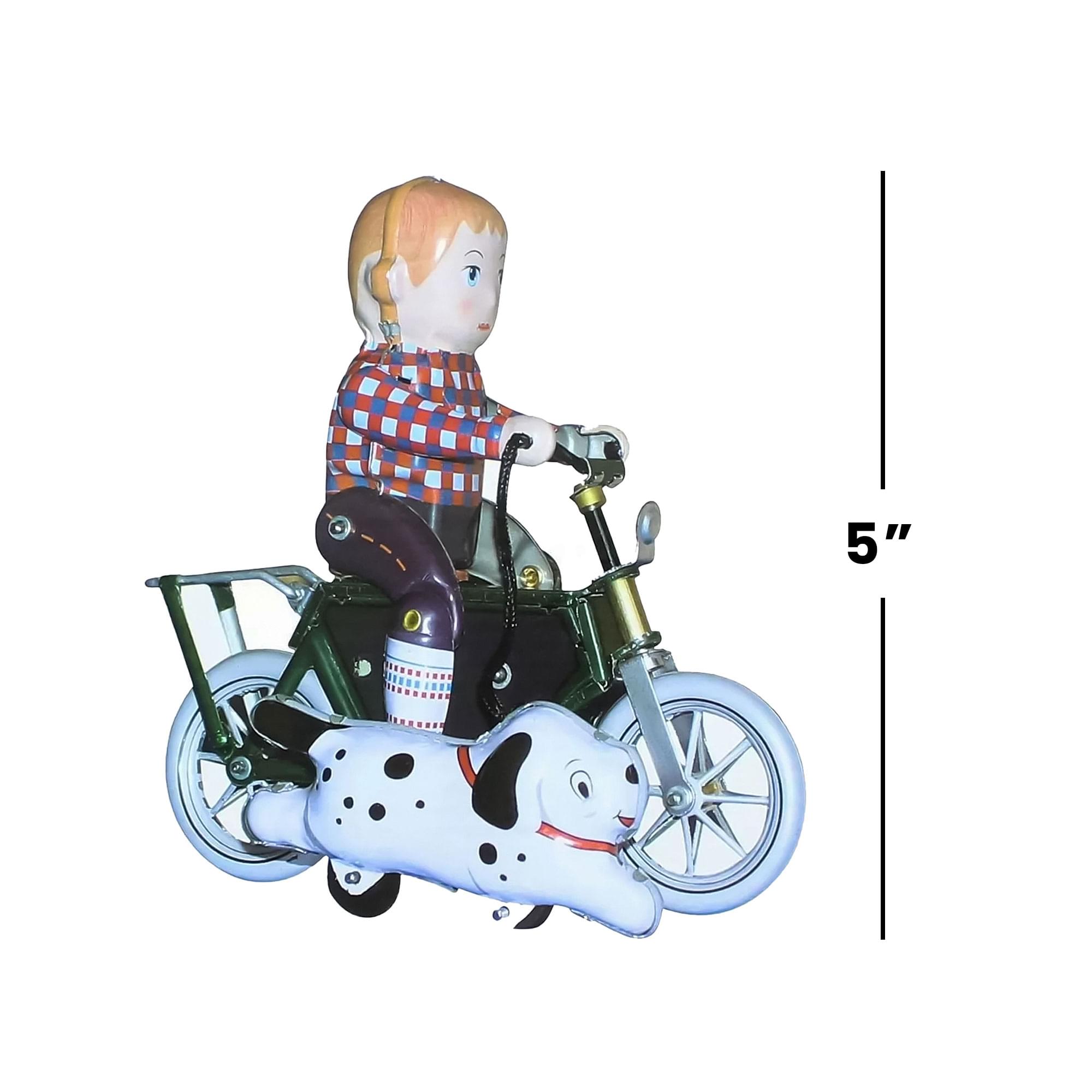 Vintage Style 5" Tin Boy On Bicycle