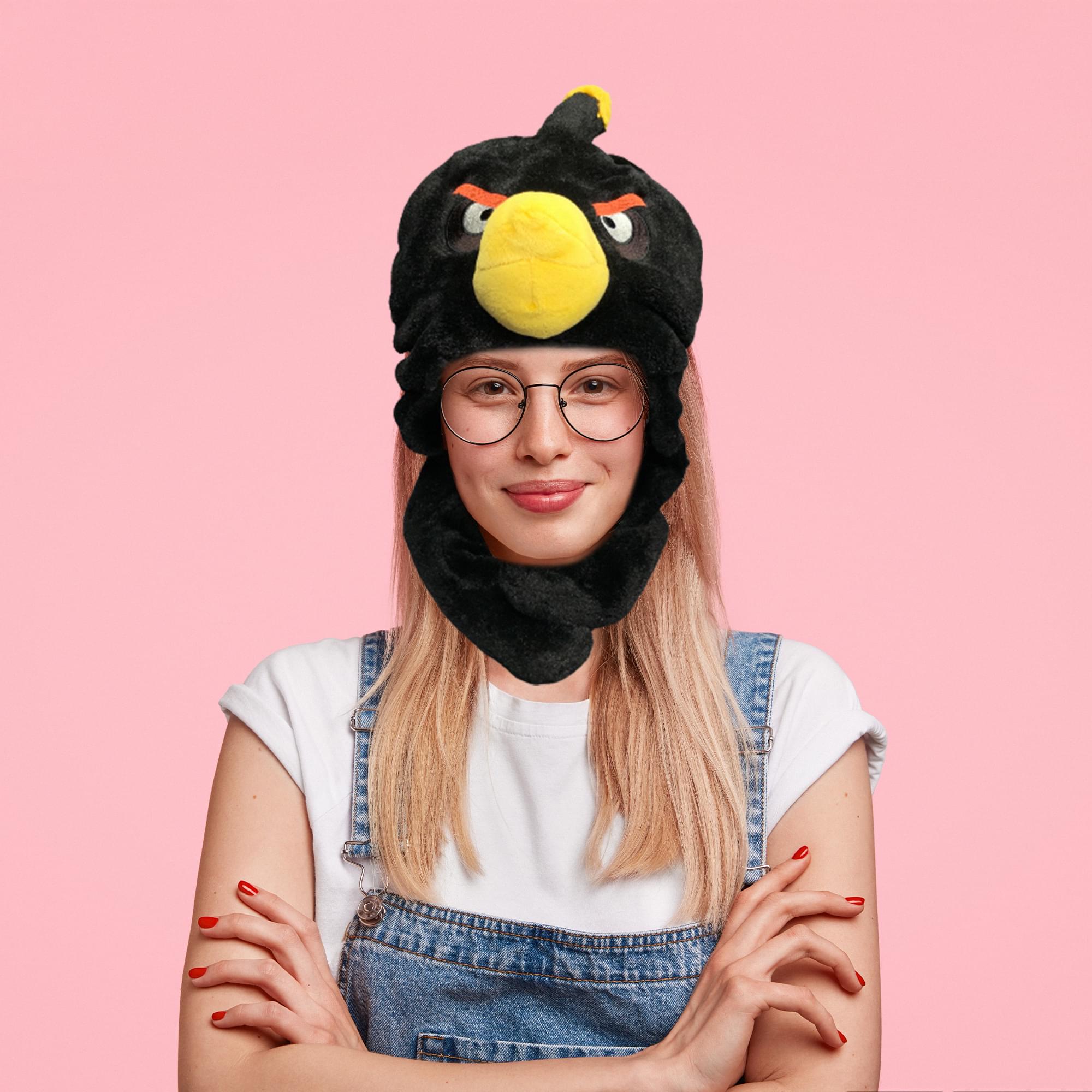 Angry Birds Plush Hat: Black Bird
