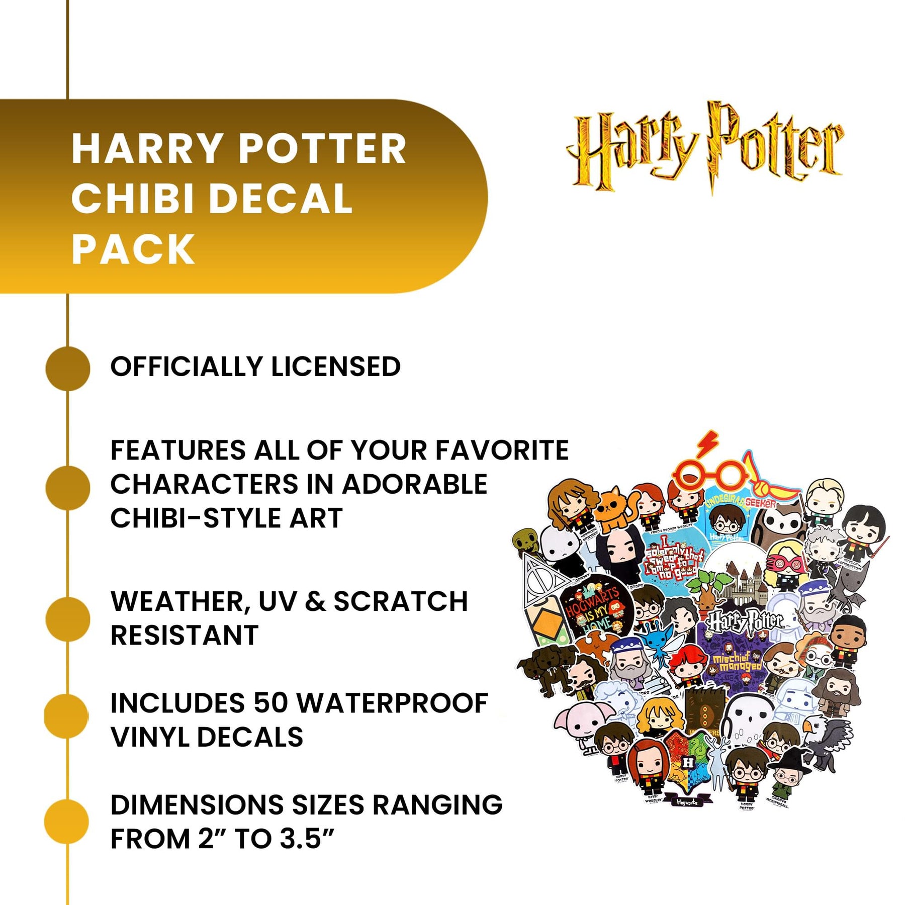Harry Potter Chibi Vinyl Decal 50-Pack