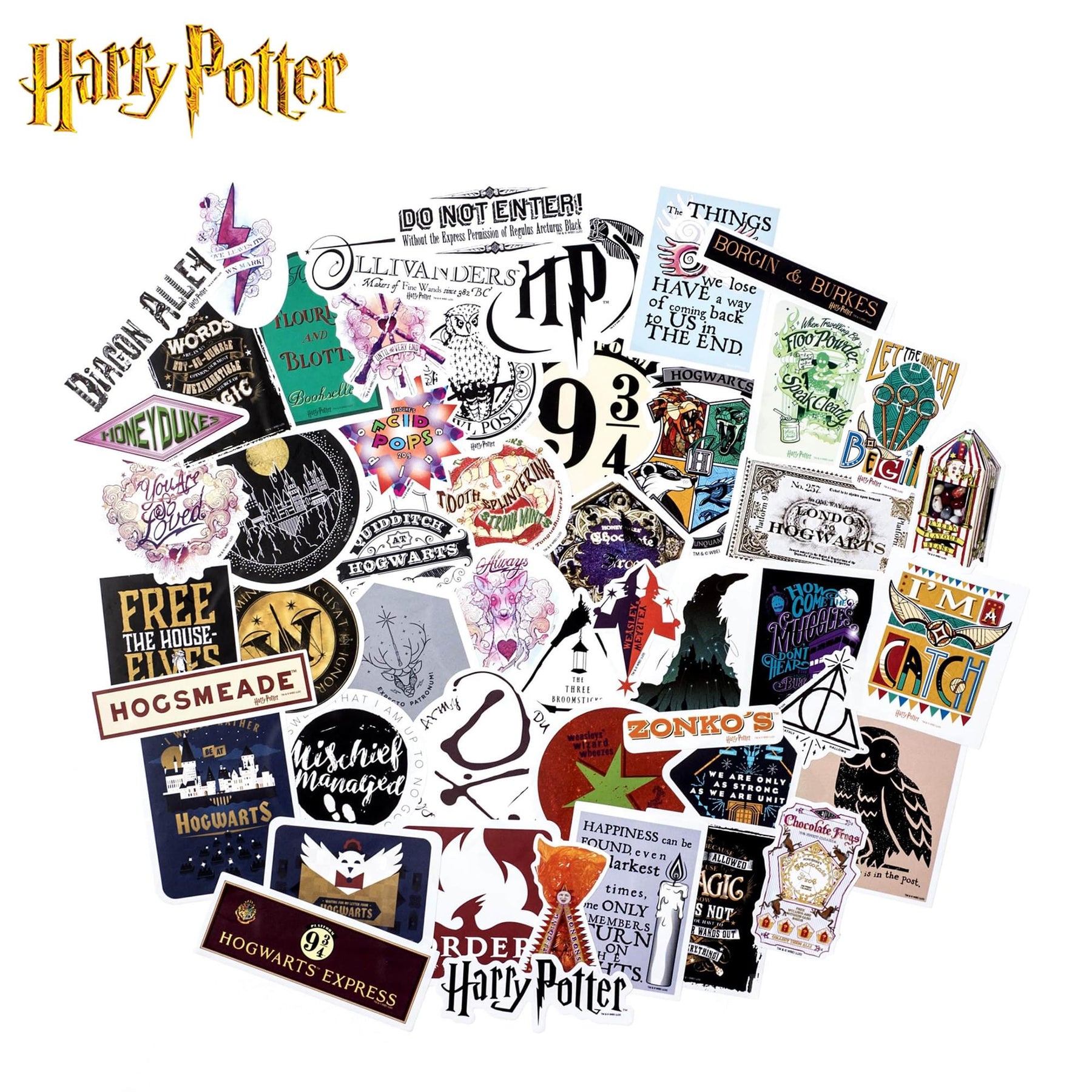 Harry Potter Wizarding World Vinyl Decal 50-Pack